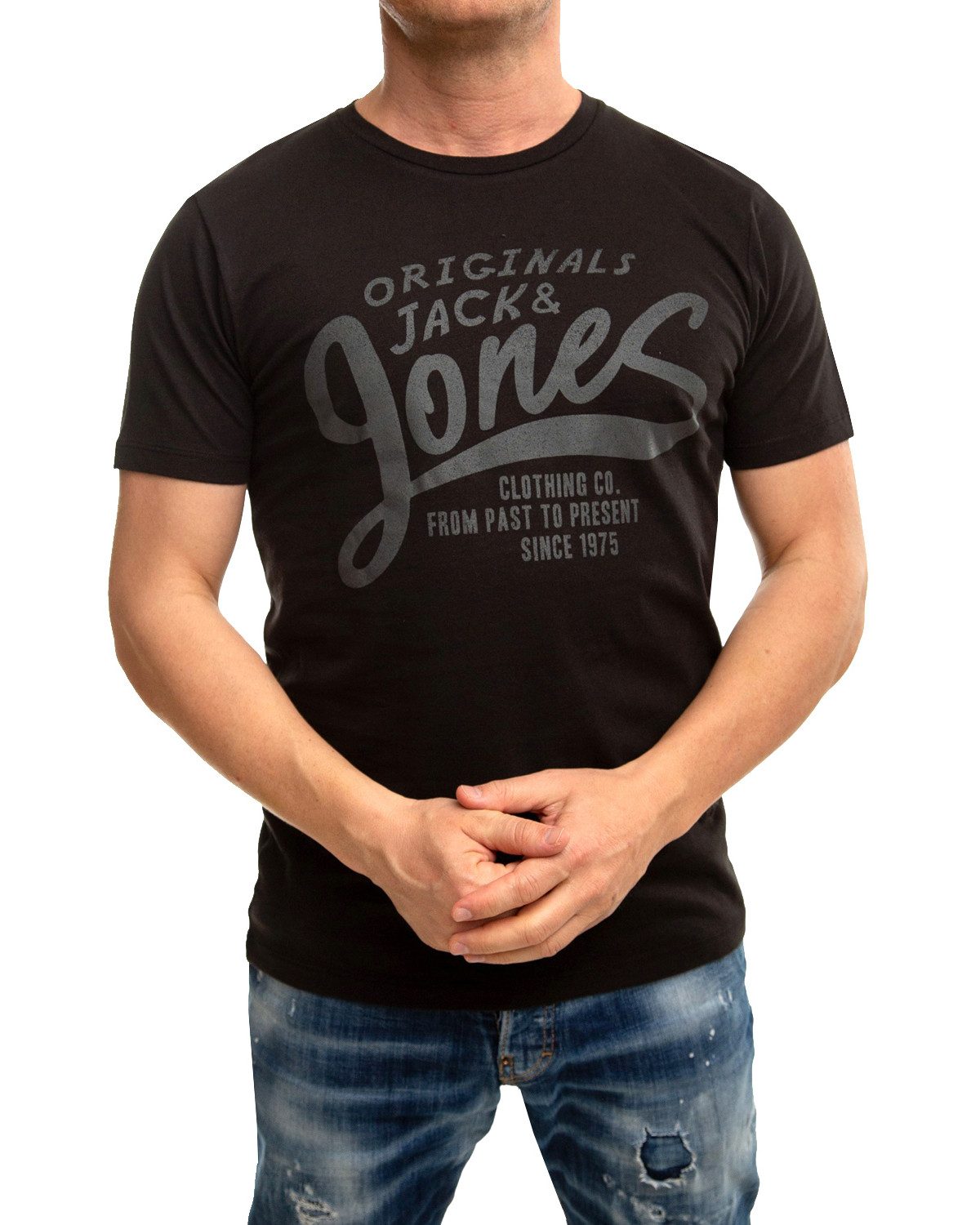 Jack & Jones Print-Shirt (Spar Set, 5er-Pack) T-Shirts mit Aufdruck aus Baumwolle