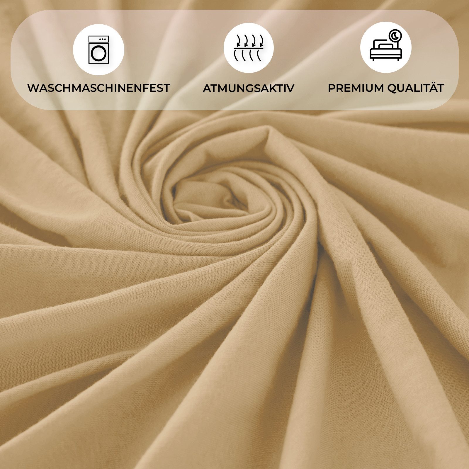 Buymax Spannbettlaken StyleHeim Jersey aus 100% Baumwolle, Jersey, Gummizug: Rundumgummi, Pflegeleicht und Atmungsaktiv in Verschiedenen Farben und Größen