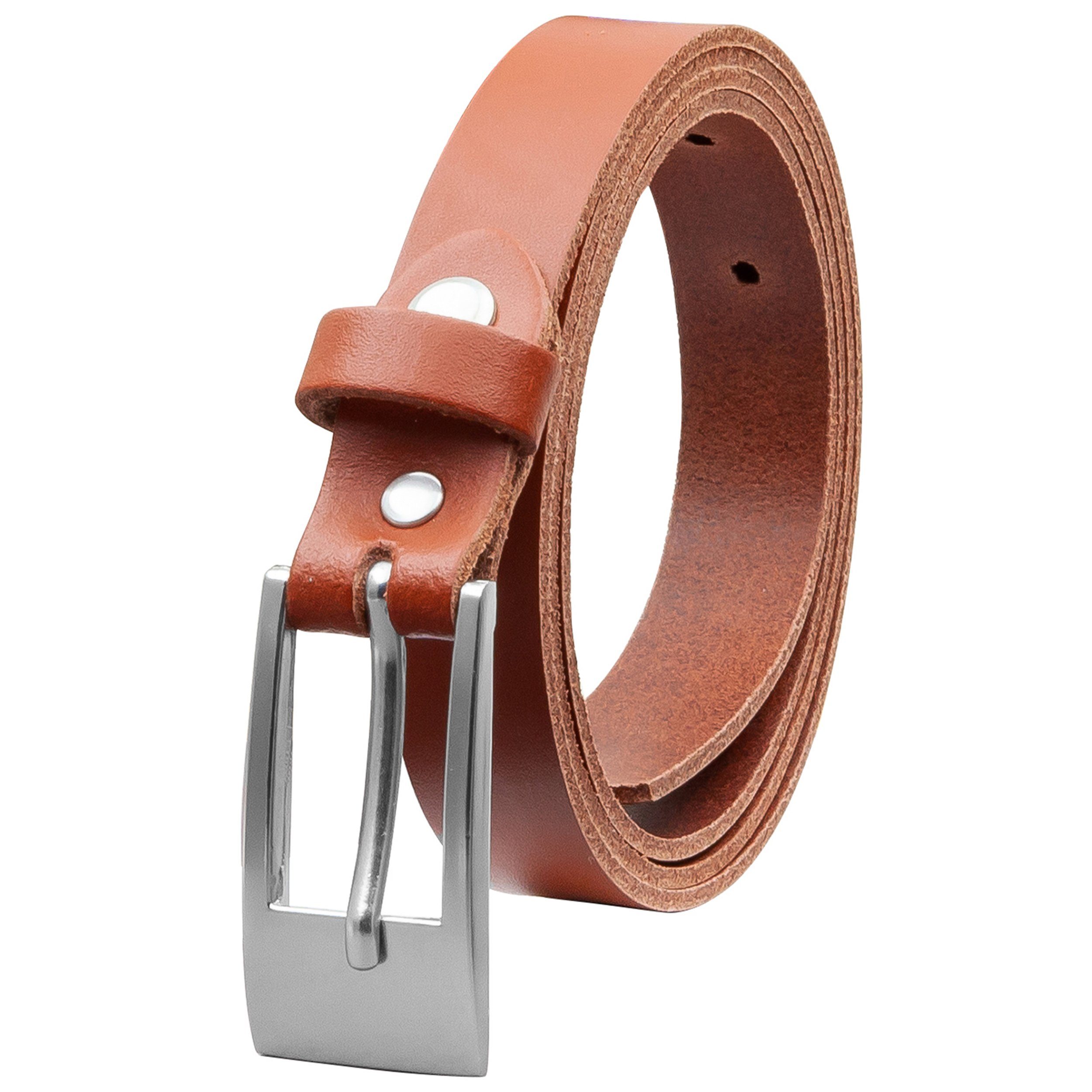 COLOGNEBELT Ledergürtel OM14-SL-Cognac MADE IN GERMANY, Cognac Kürzbar, 100 % Echtleder, Unisex