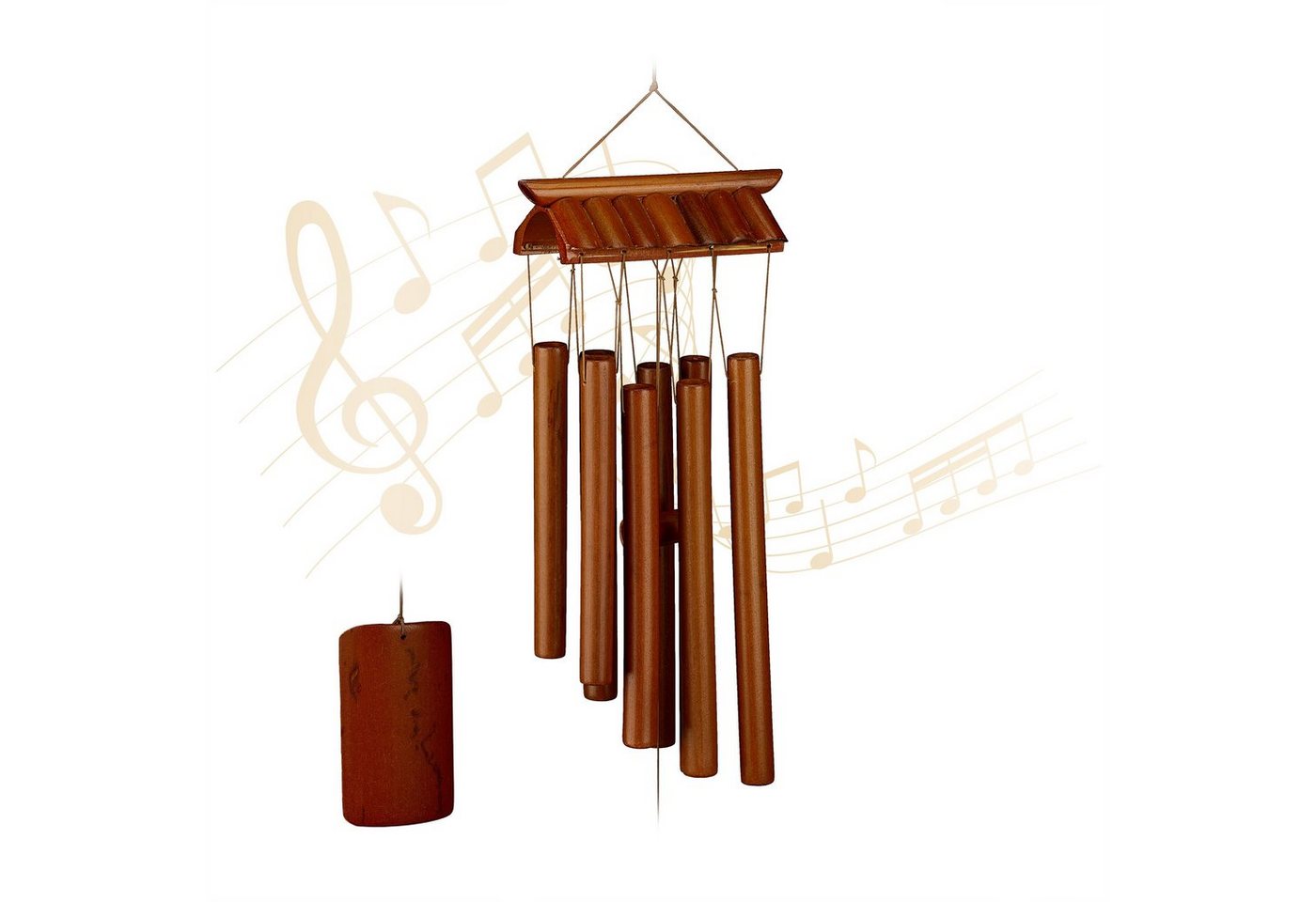 relaxdays Windspiel Bambus Windspiel "Tempel" (1 St)