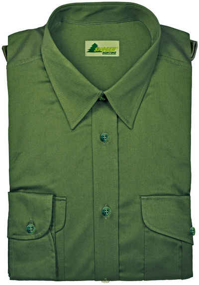 Skogen Outdoorhemd Jagdhemd mit Schulterklappen (extralang) Jägerhemd oliv/schilf Oefele