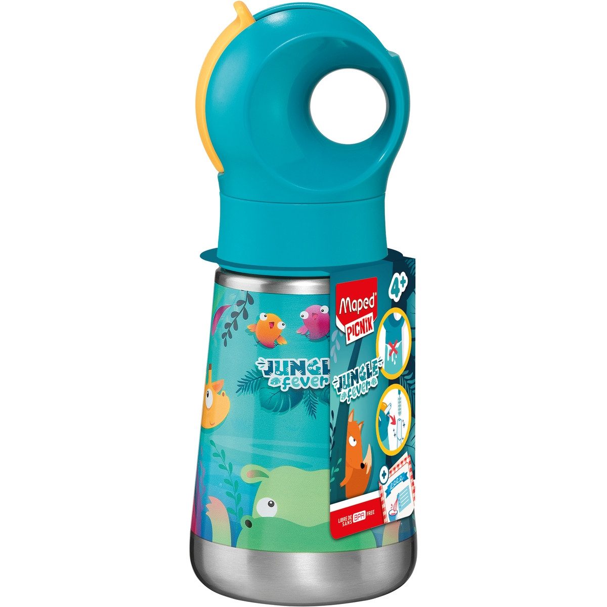 MAPED Trinkflasche Maped Edelstahl-Trinkflasche PICNIK JUNGLE FEVER 350ml