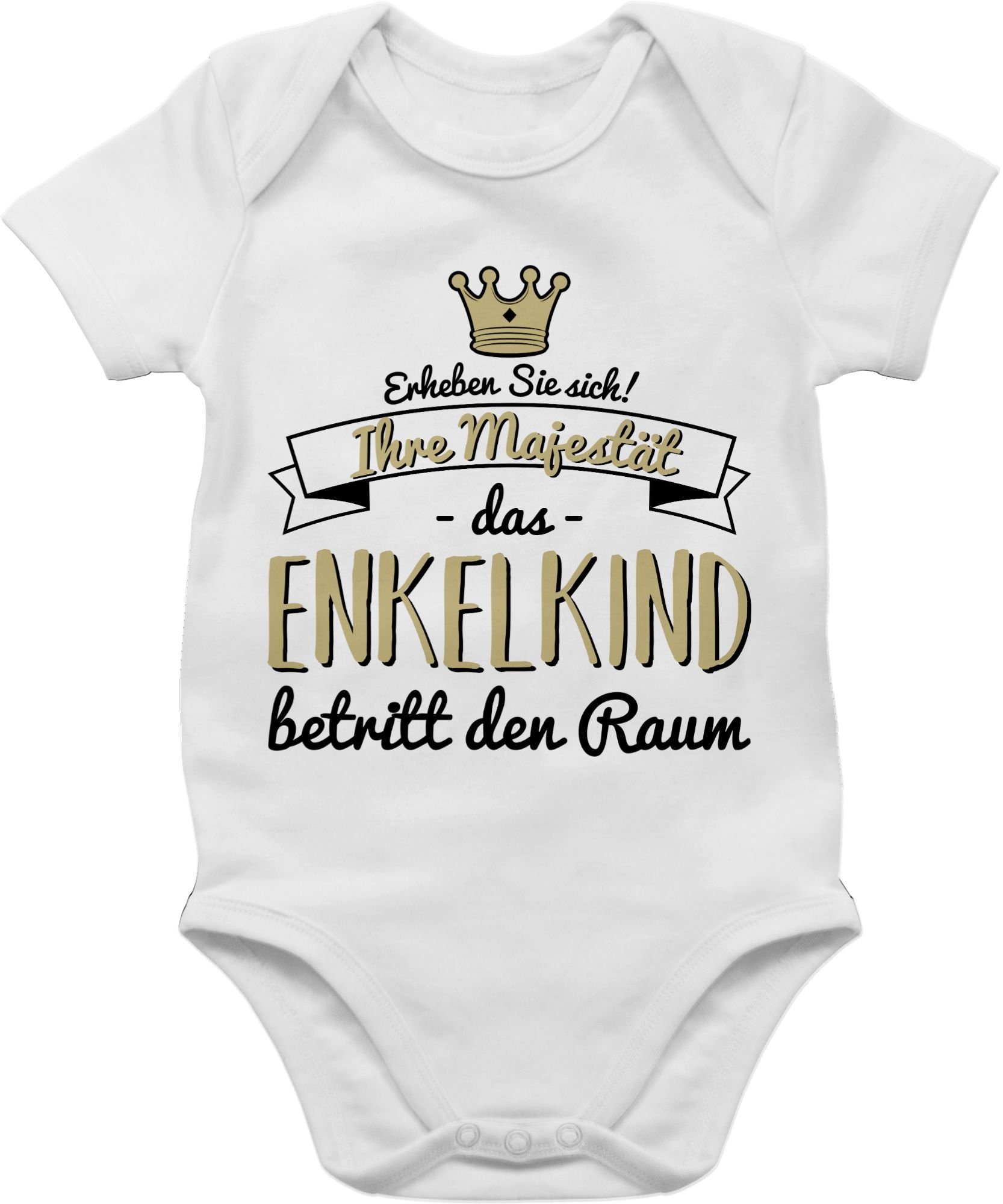 Shirtracer Shirtbody Ihre Majestät das Enkelkind betritt den Raum Sprüche Baby 1 Weiß