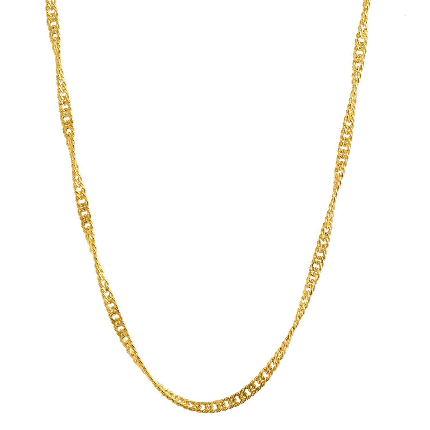 HOPLO Goldkette »1,0 mm 585 - 14 Karat Gold Halskette Singapurkette 40 cm«  (inkl. Schmuckbox), Made in Germany