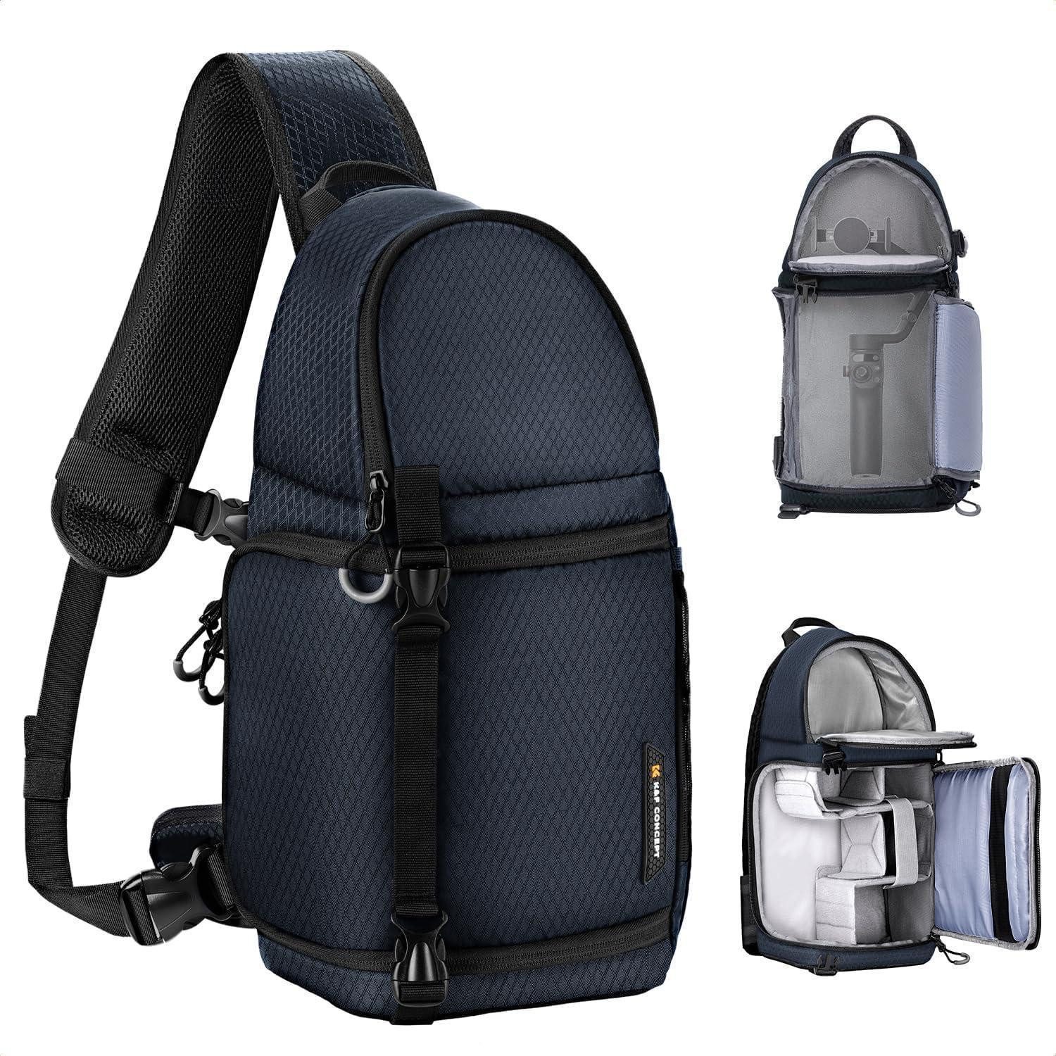 Kameratasche Kamera Sling Tasche Crossbody blau für DSLR Fotografie