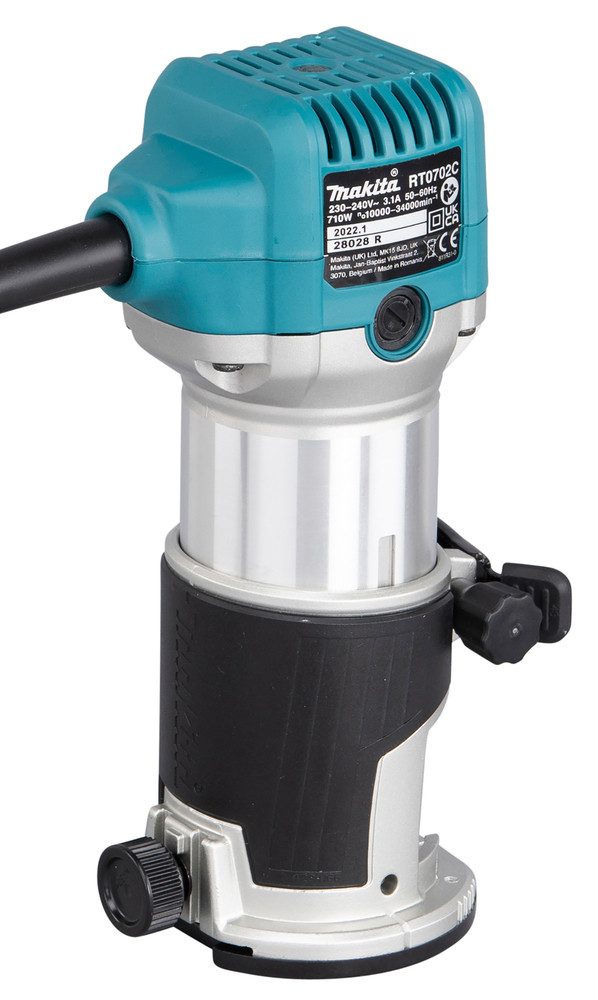 Makita Fräse Multifunktionsfräse »RT0702CX2J« im Makita Makpac Koffer Gr.4, (vielseitig einsetzbare Multifunktionsfräse), 710 W, 6/8 mm, Leerlaufdrehzahl; 10000 - 34000 min⁻¹