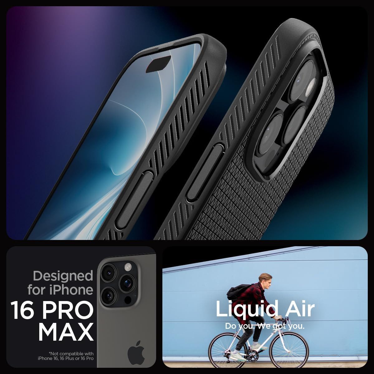Spigen Handyhülle Hülle für iPhone 16 Pro Max Magsafe Case Schutzhülle Robust Handyhülle 6,9 Zoll, MIL-Grade Schutz, Air Cushion Technology, Wireless Charging