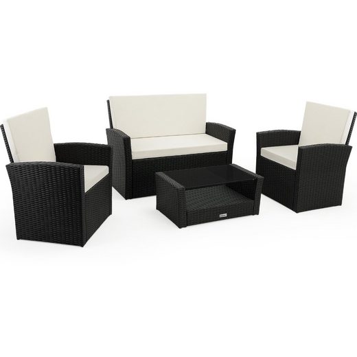 Casaria Loungeset, Poly Rattan Sitzgruppe 7cm dicke
