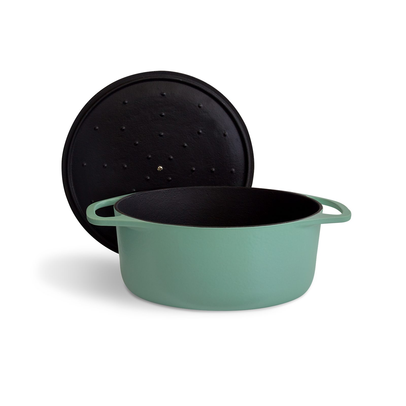 Springlane Bräter Cocotte Mint mit Deckel, Gusseisen, 6 L, Ø 28cm, Rund, Gusseisen emailliert, Ideale Feuchtigkeitsverteilung durch Tropfenstruktur. Reduzierter Preis € 59,99. Unverbindliche Preisempfehlung € 69,99, (€ 0,86 pro 1 Stk)