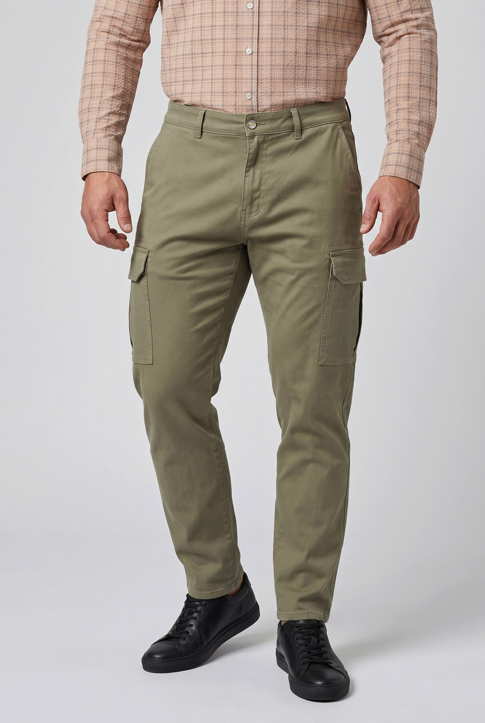 Men Plus 5-Pocket-Jeans Cargo-Colorjeans Loose Fit Cargotaschen bis 72