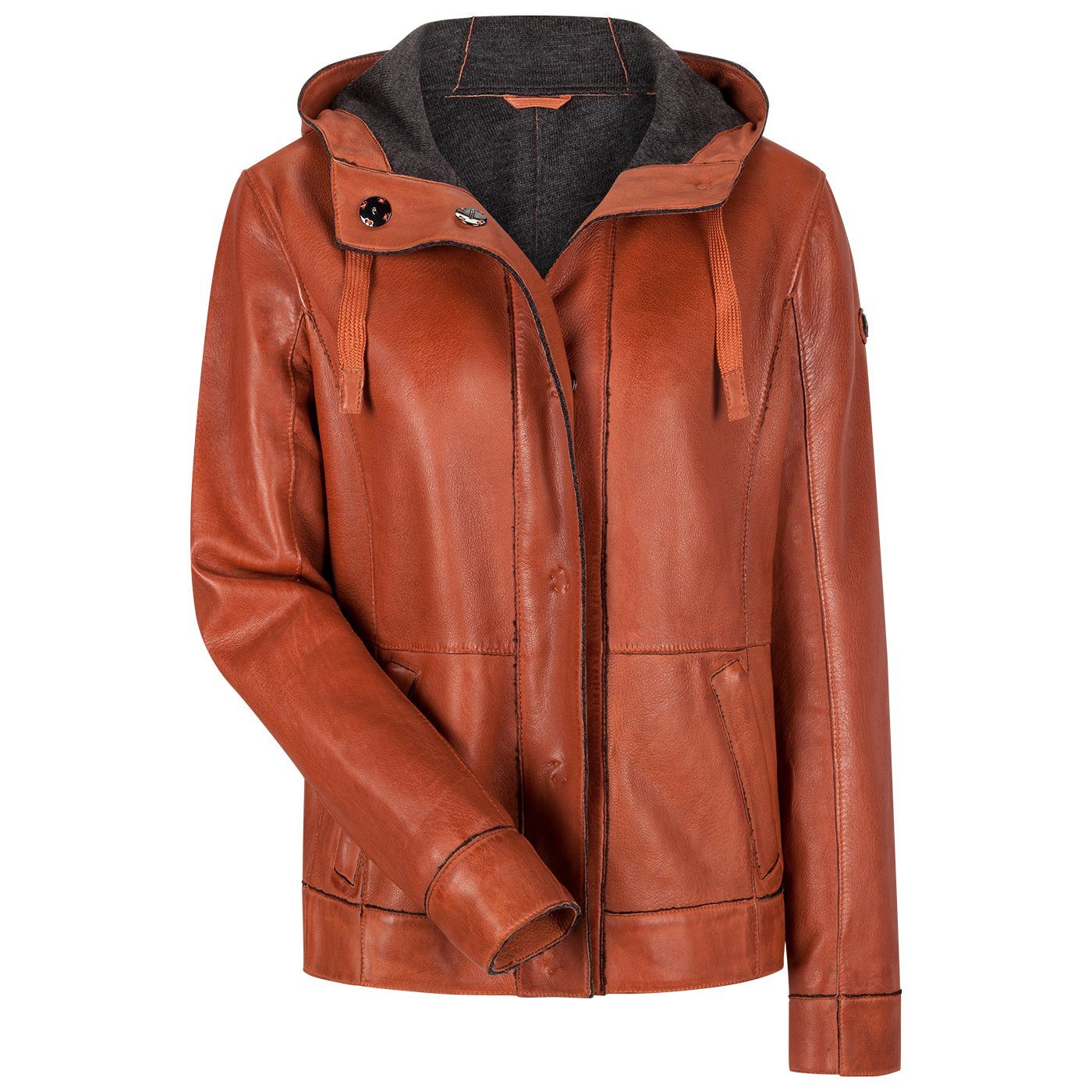 Milestone Lederjacke mit Kapuze aus Lammleder günstig online kaufen