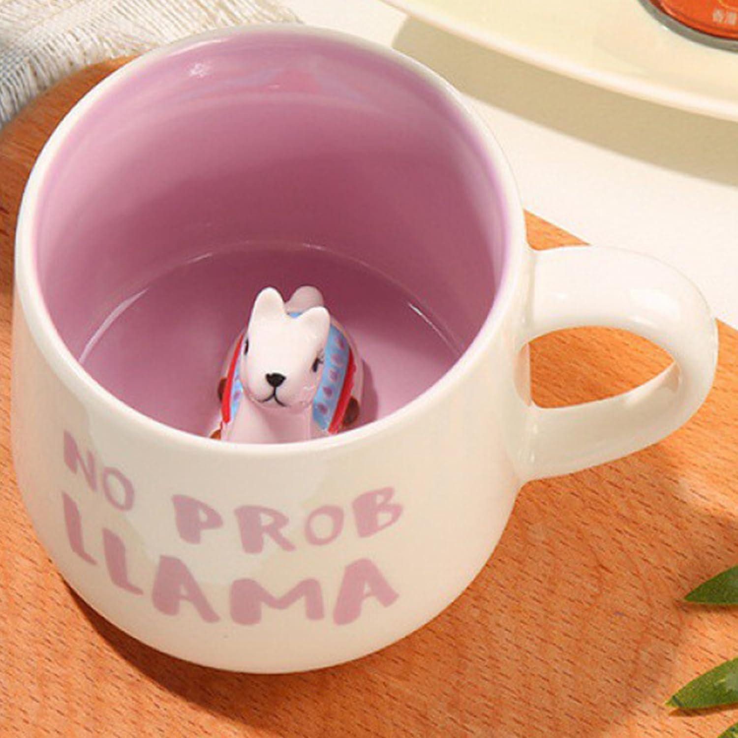 LuxusKollektion Tasse Kaffeetasse Alpaka 3D Alpaka Tasse mit Löffel & Untersetzer