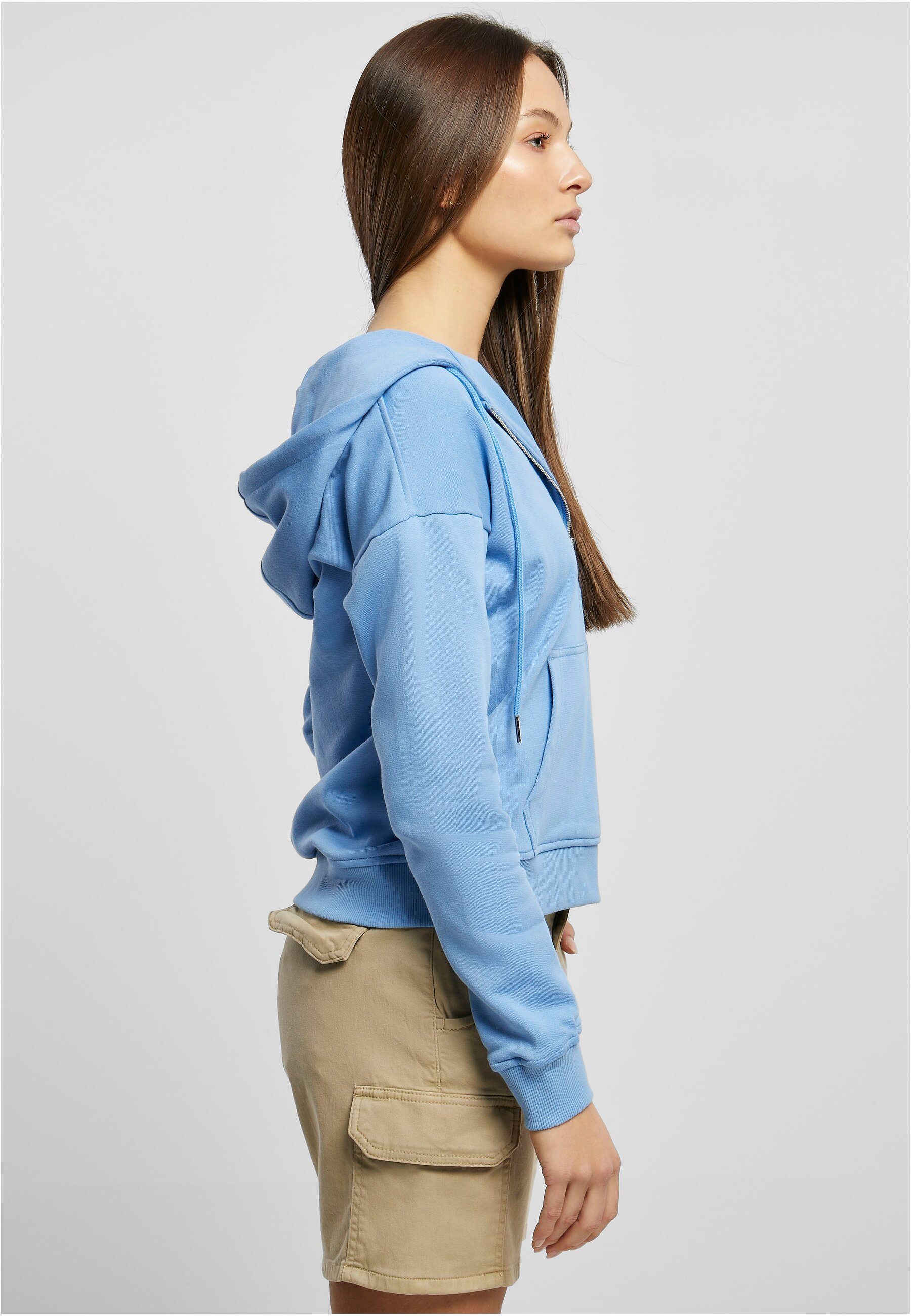 URBAN CLASSICS Sweatjacke Damen horizonblue Ladies Organic Hoody Terry Zip (1-tlg)