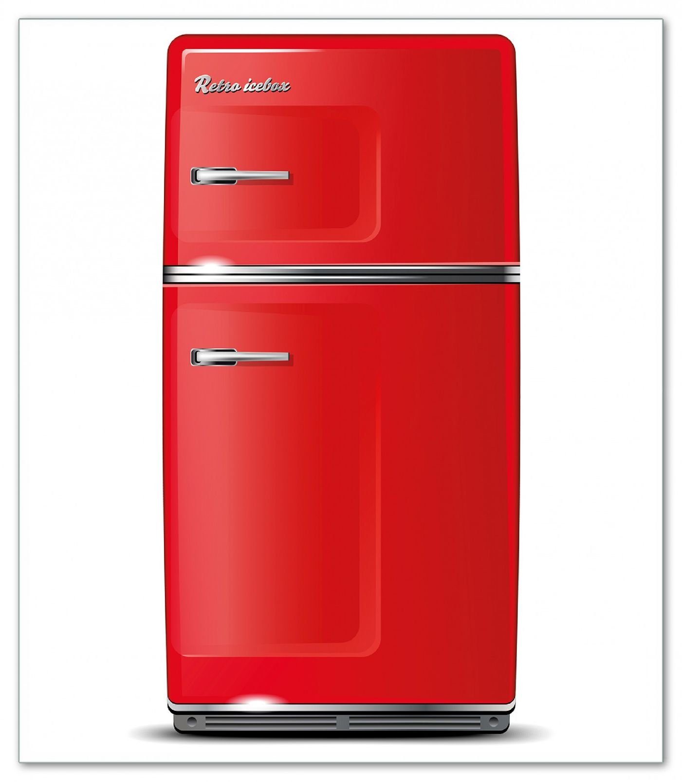 Wallario Herd-Abdeckplatte Roter Kühlschrank, ESG-Sicherheitsglas, 5mm Noppen), 1 inkl. (Glasplatte, verschiedene Größen tlg
