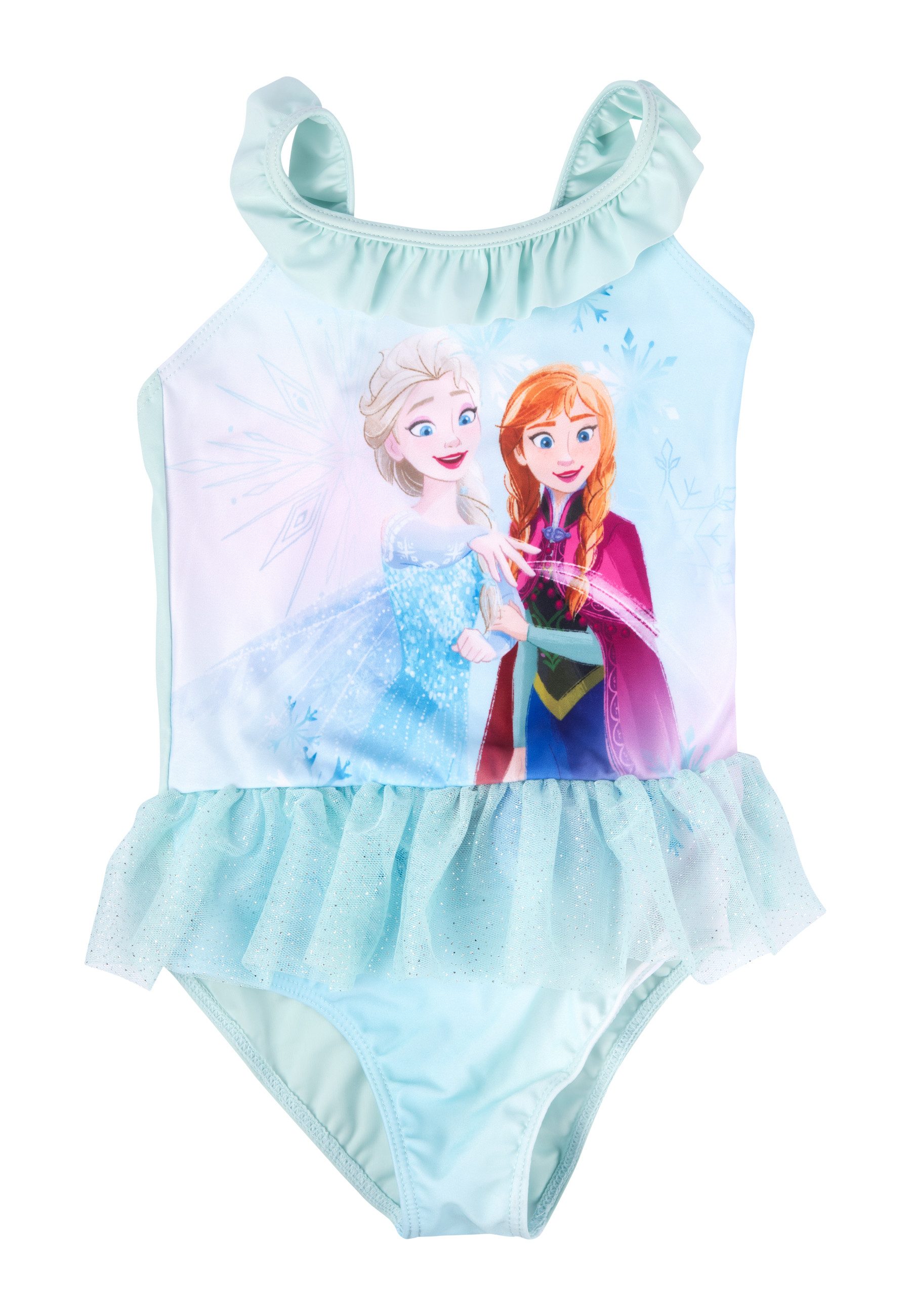 Badeanzug Disney - Die Eiskönigin - Frozen - Elsa, Zweiteiler mit Rüschen
