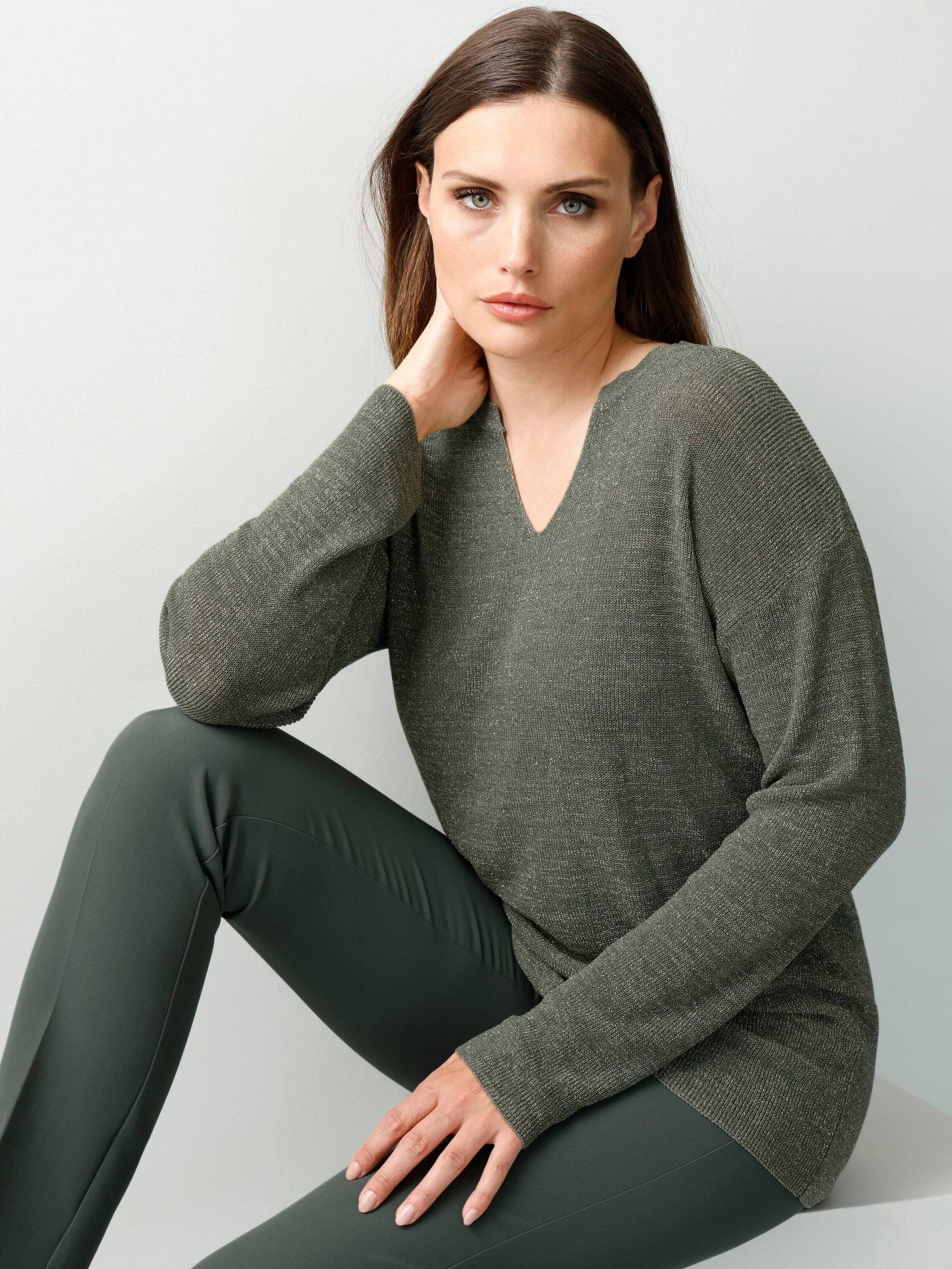 Alba Moda Strickpullover Pullover mit Effektgarn