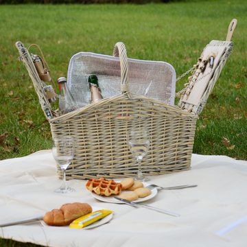 UNUS GARDEN Picknickkorb Komplettset für 2 Personen (1 St., 28/40x32x48 cm (HxBxL), inklusive Picknickdecke und inklusive Besteck, Geschirr, uvm.