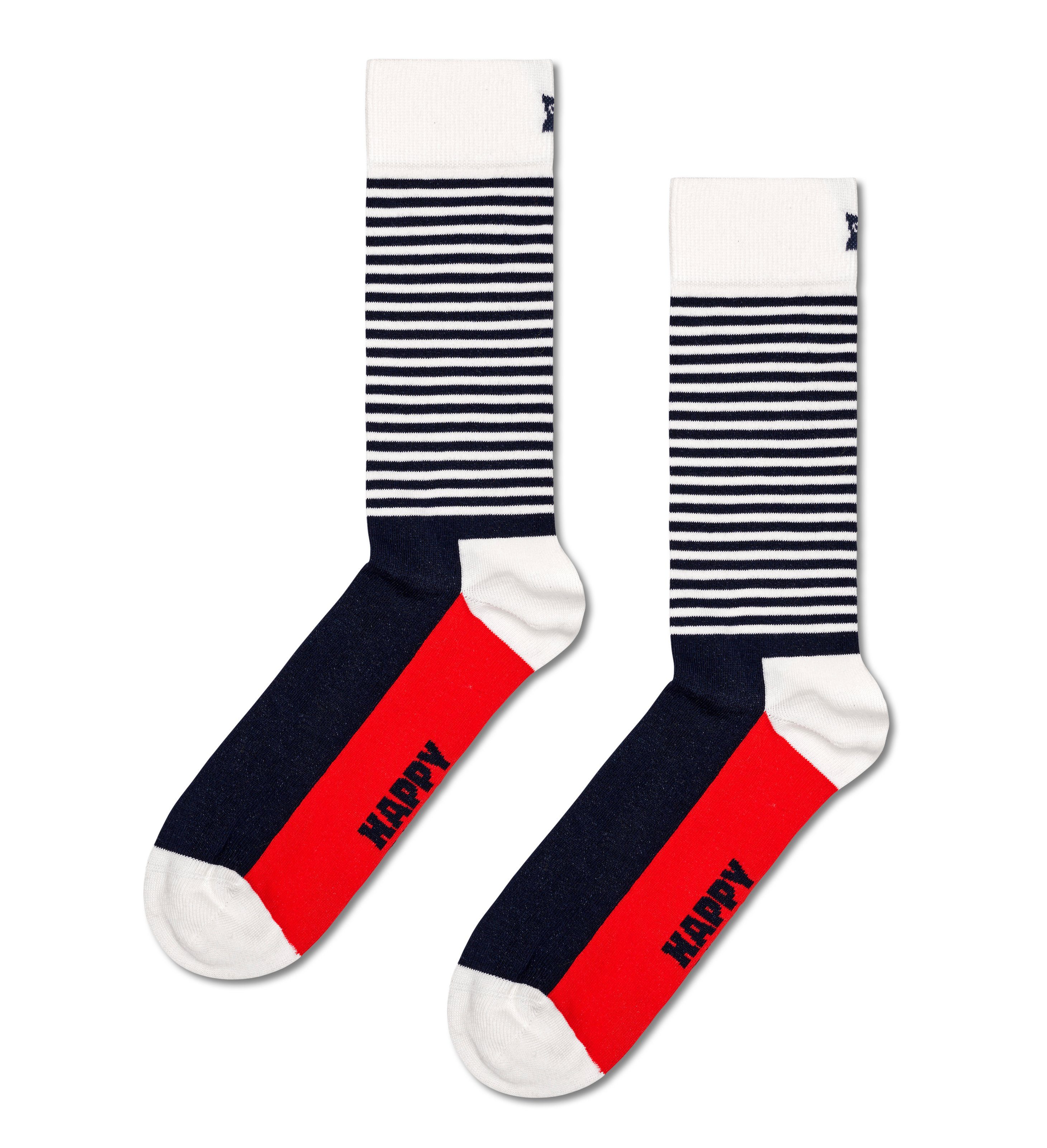(Packung, Socken 4-Paar) Socks Navy Set Classic Dots Happy Classic Navy Gift Socks 2 Stripes & 4-Pack