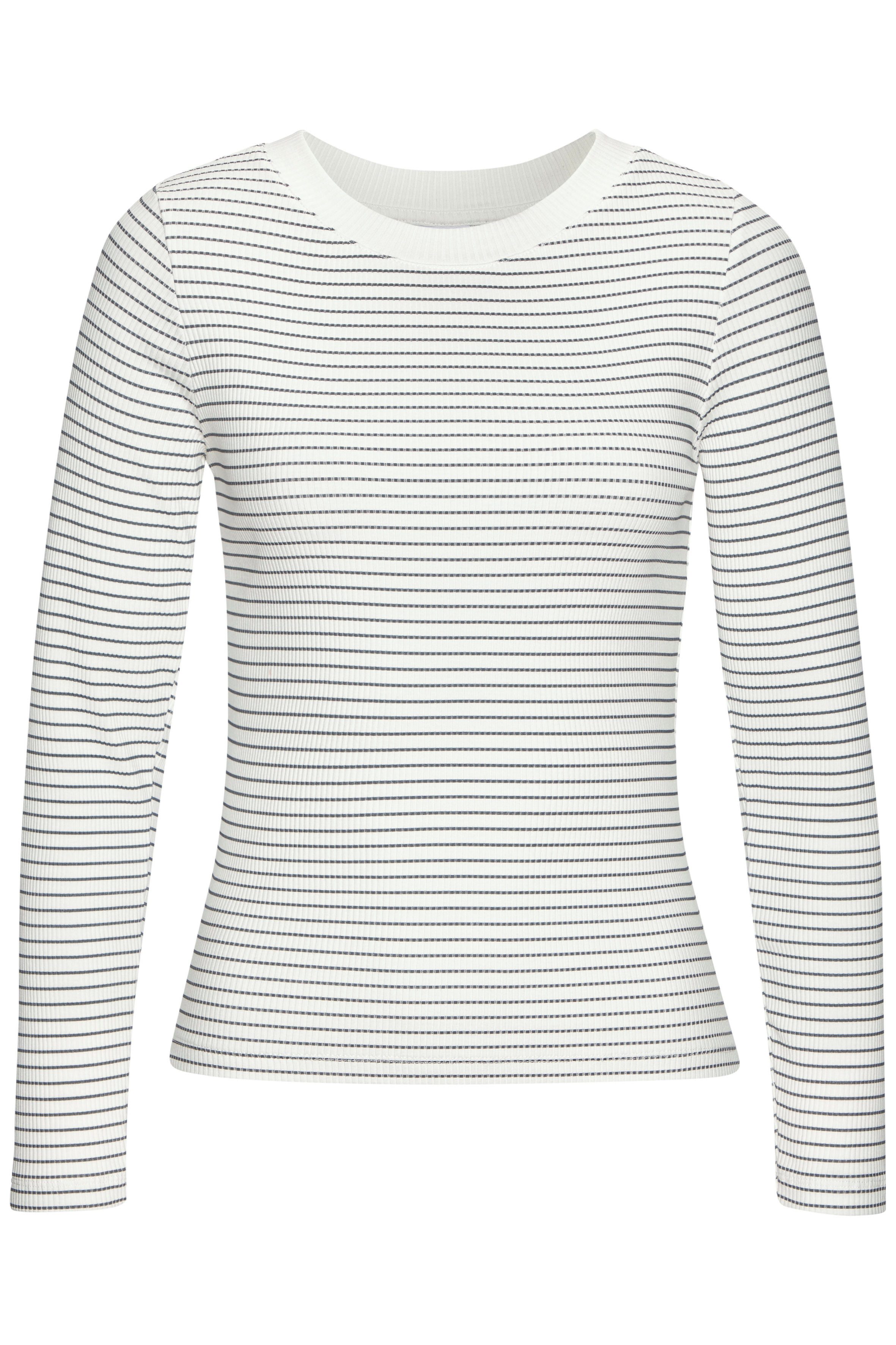 LASCANA Langarmshirt aus Rippware, Streifenshirt