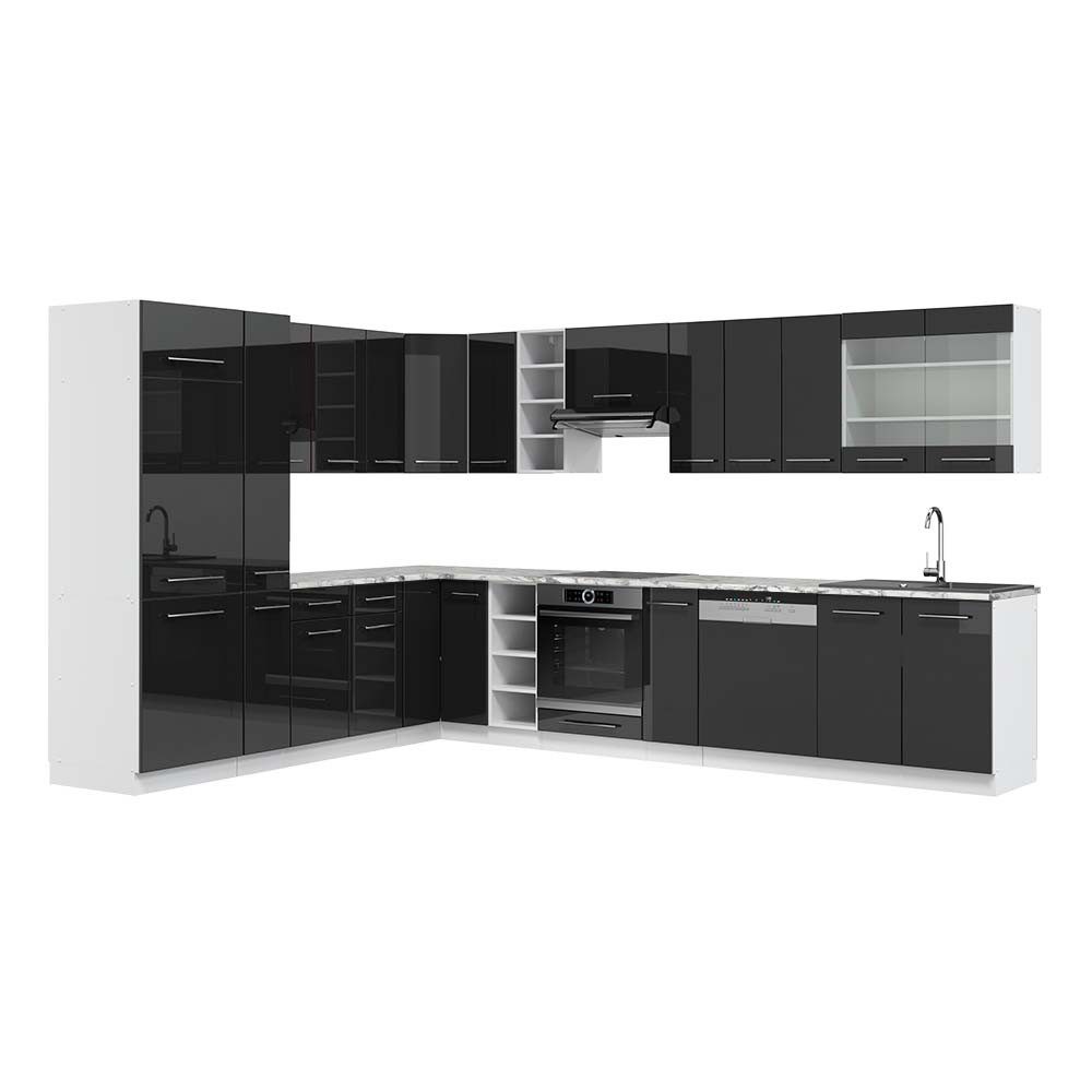 Vicco Küchenzeile R-Line, Bordeaux Hochglanz/Anthrazit, 240 günstig online kaufen