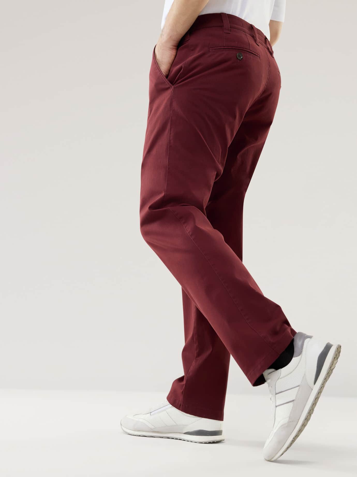 Walbusch Chinohose Herren Extraglatt Dehnbund Chino Regular Fit bügelfrei Baumwollstretch Herrenhose mit 6 cm Stretchbund, Hemdenstopper, Sicherheitstasche