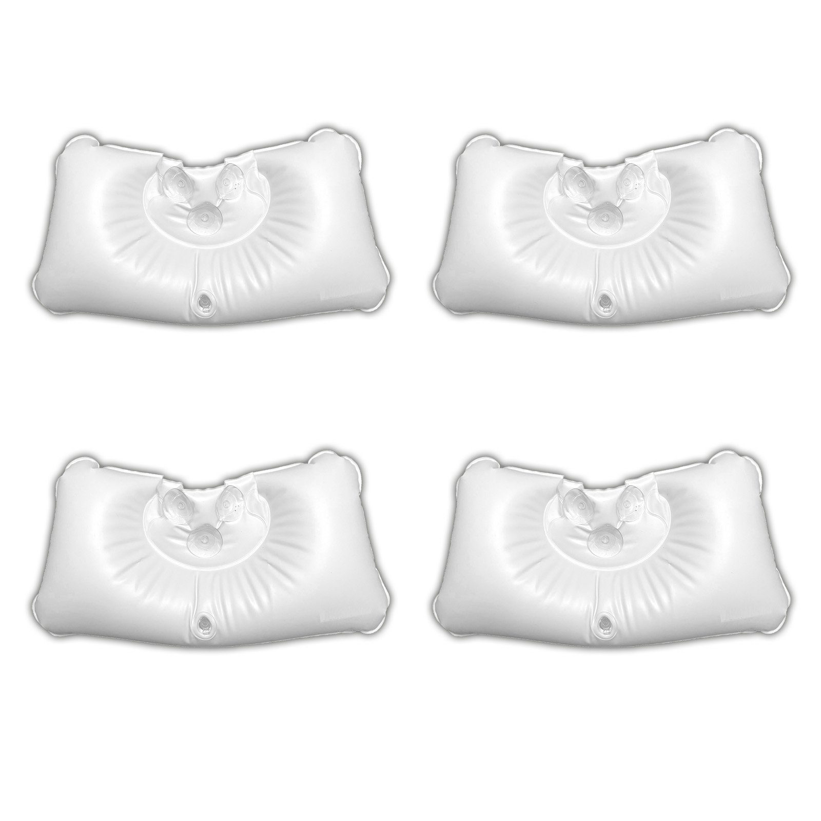 HAC24 Badewannenkissen Badewanne Nackenkissen Badekissen Kopfstütze Wannenkissen, 4-tlg., Aufblasbar mit Saugnäpfen 47 x 24,7 cm