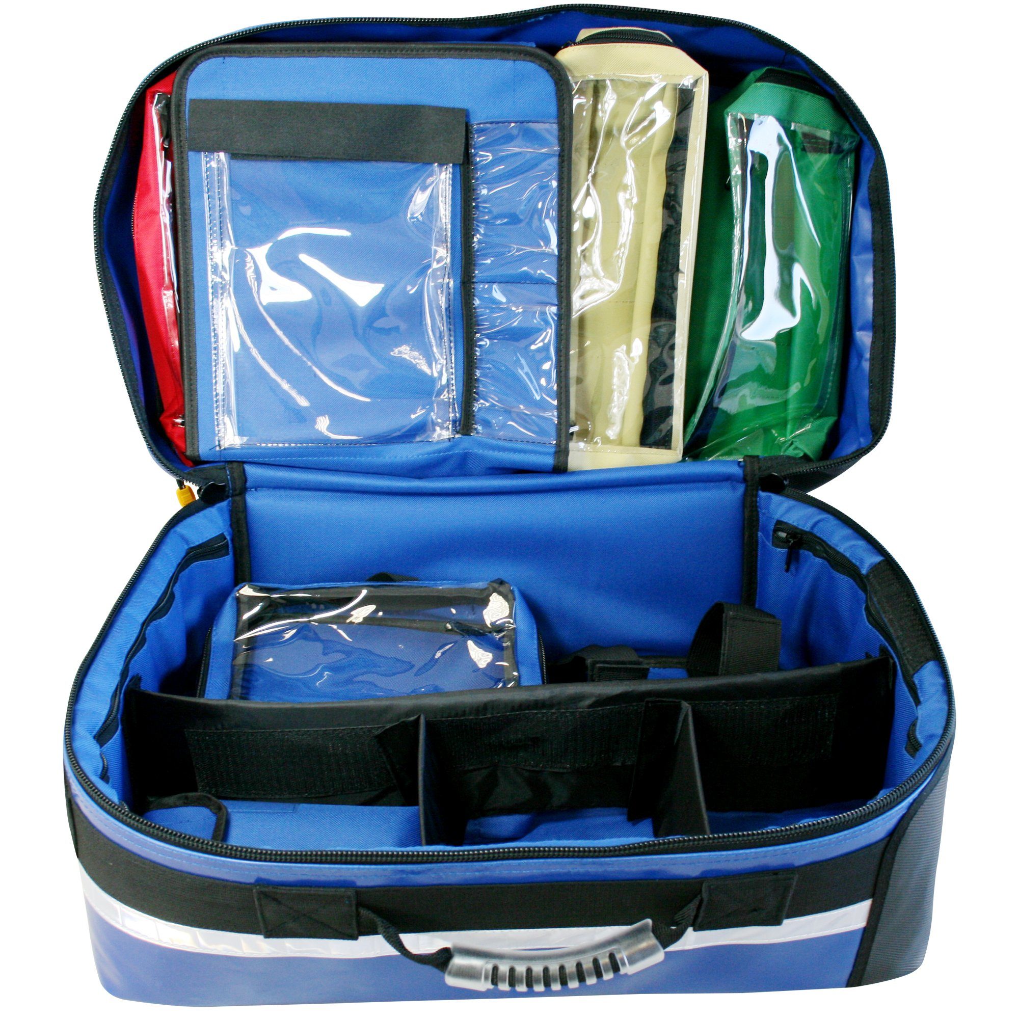 SANISMART Arzttasche mit Notfallrucksack Plane MEDICUS DIN 13169:2021-11 blau gefüllt L