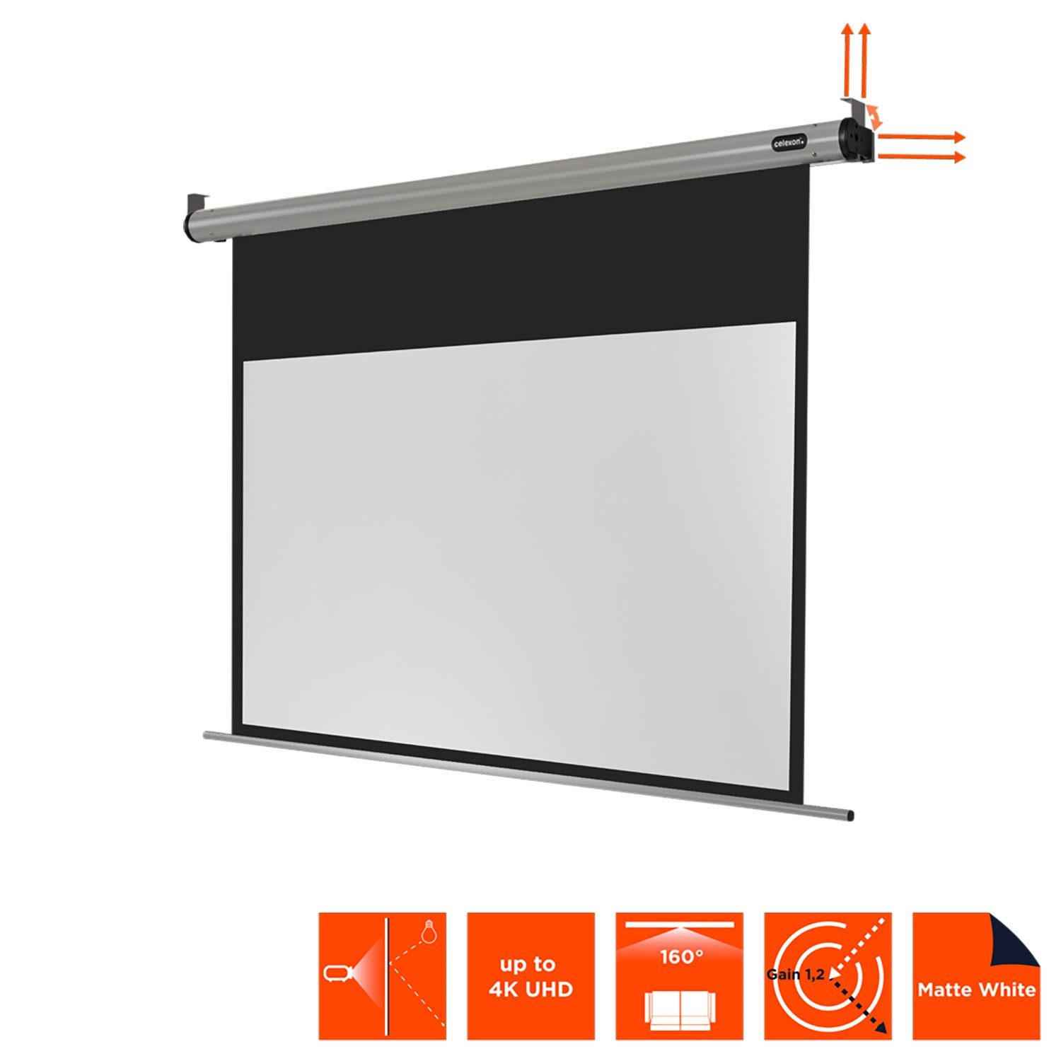 (234 HomeCinema 132cm, 16:9, Gain x 1,2) Celexon Motorleinwand