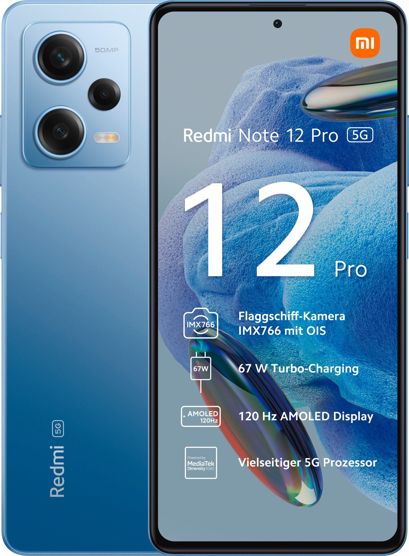 Perfekte Qualität, günstiger Preis! Xiaomi Redmi Note 12 cm/6,67 128 Blau 50 Zoll, MP GB 5G (16,94 Kamera) Pro Smartphone Speicherplatz, 8GB+128GB