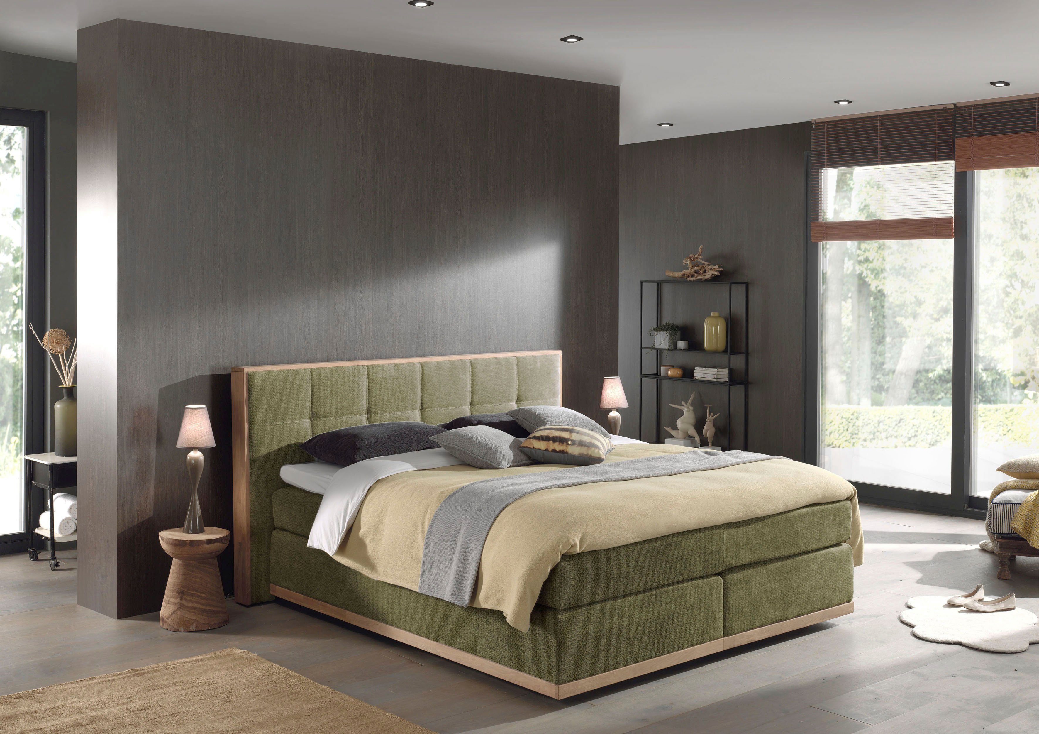Home affaire Boxspringbett Vinton, aus massiver Eiche, verschiedene Härtegrade (auch H4)