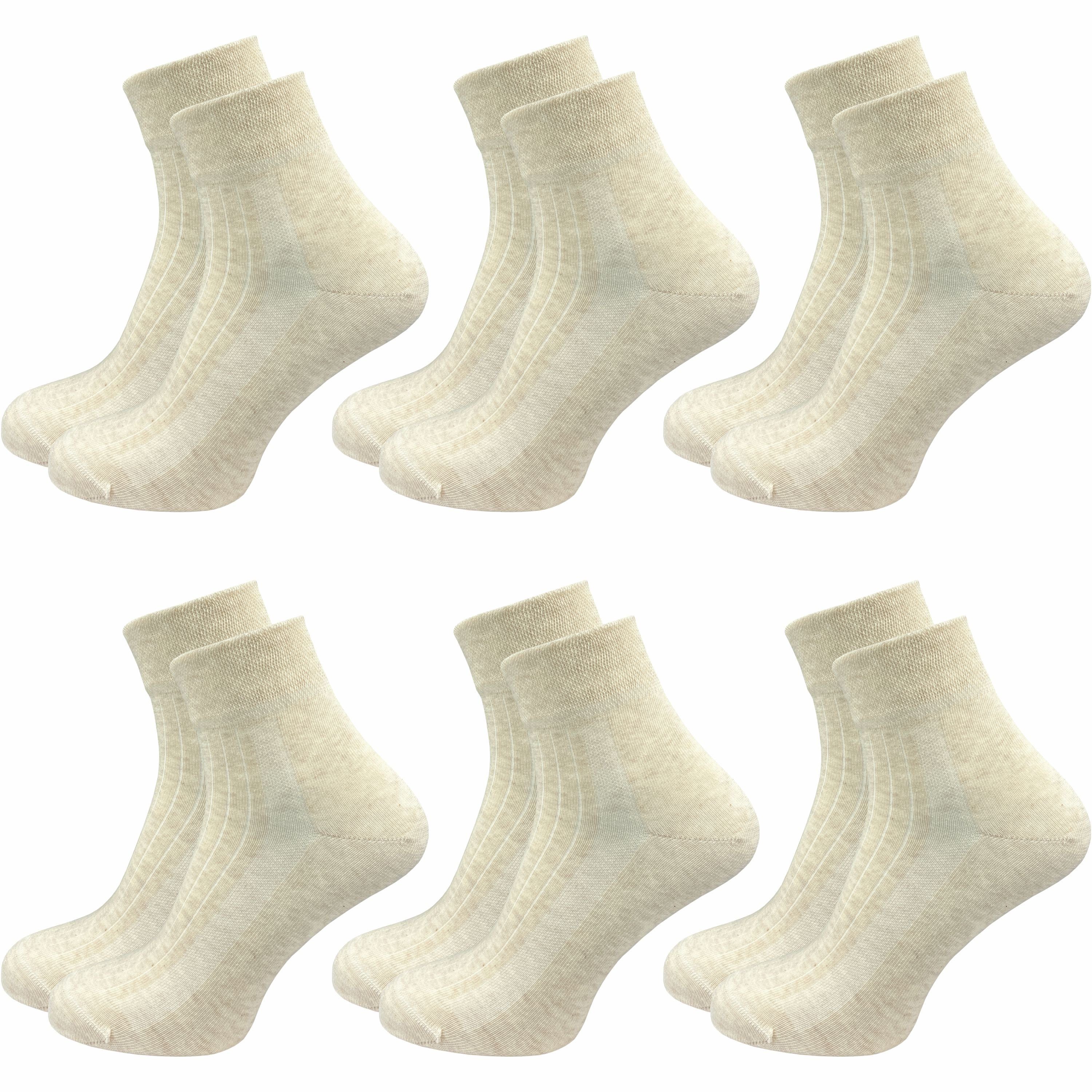 GAWILO Diabetikersocken für Damen ohne Gummibund & ohne Naht - kurze Socke (6 Paar) Breiter Piquet-Strick am Komfortbund, Venensocke aus weicher Baumwolle