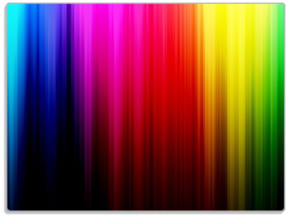 Wallario Schneidebrett Bunte Regenbogenstreifen auf ESG-Sicherheitsglas, 1-St), (inkl. Schwarz, rutschfester 30x40cm 4mm, Gummifüße