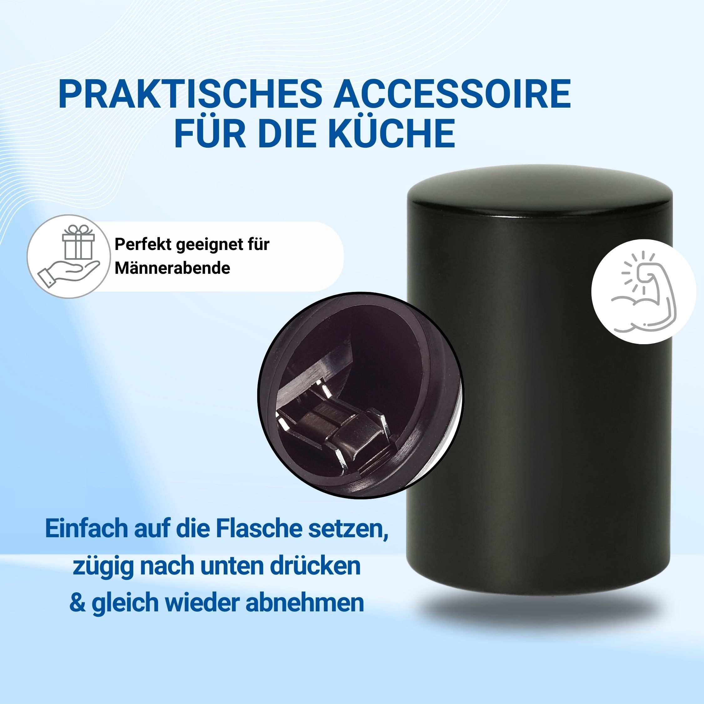 elasto Flaschenöffner 2er Set Kapselheber mit Push Up Funktion als Bar Zubehör