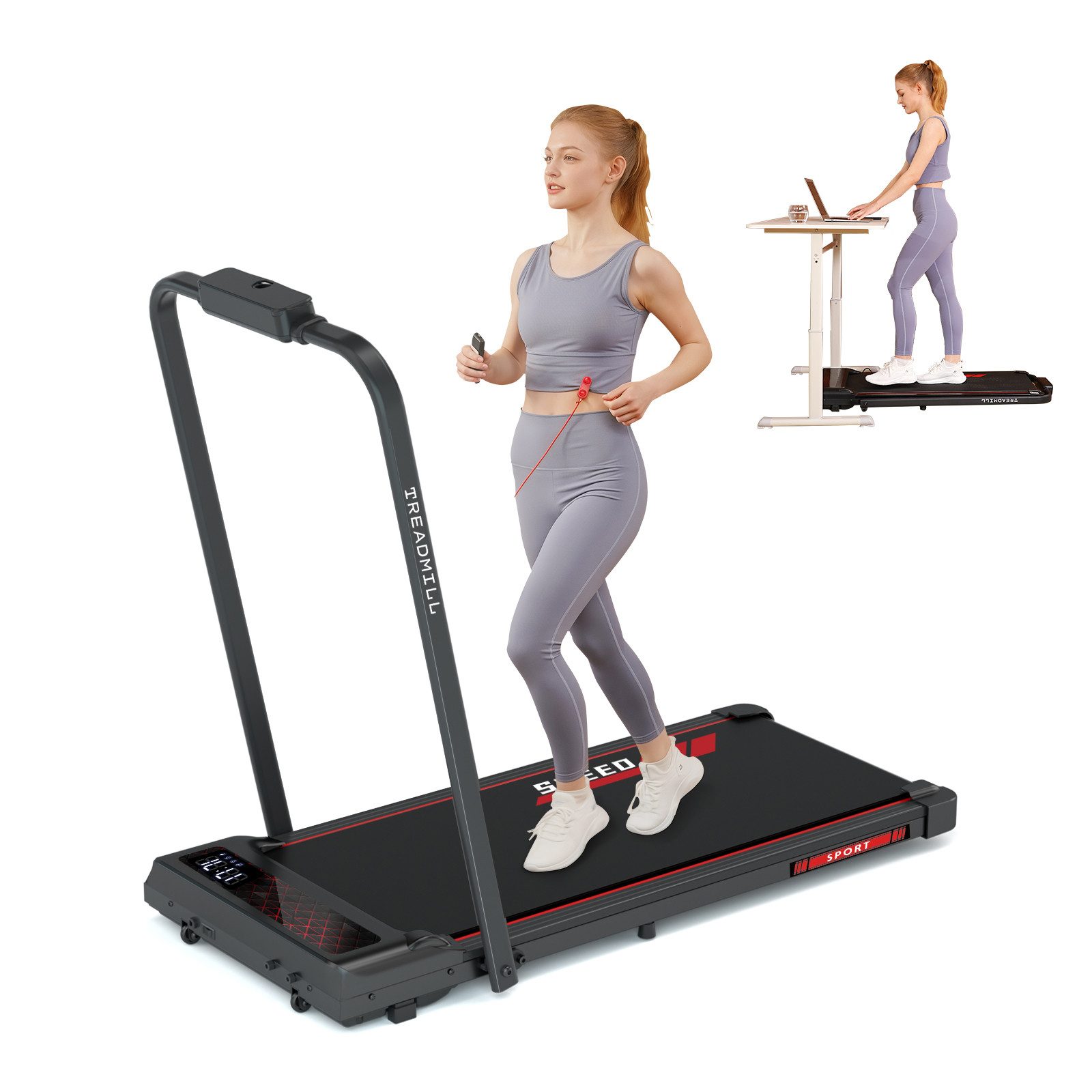 Laufband für Zuhause, 1-12 km/h, 2.25HP Motor, klappbar