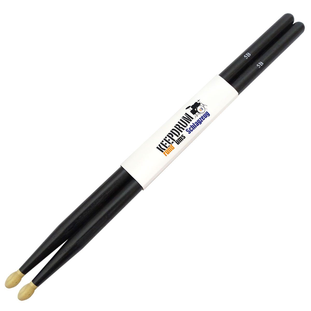 keepdrum Drumsticks keepdrum 5BB Black Hickory Schlagzeugstöcke 6 Paar (6 Paar, schwarz), Einen guten Grip und ein angenehmes Spielgefühl