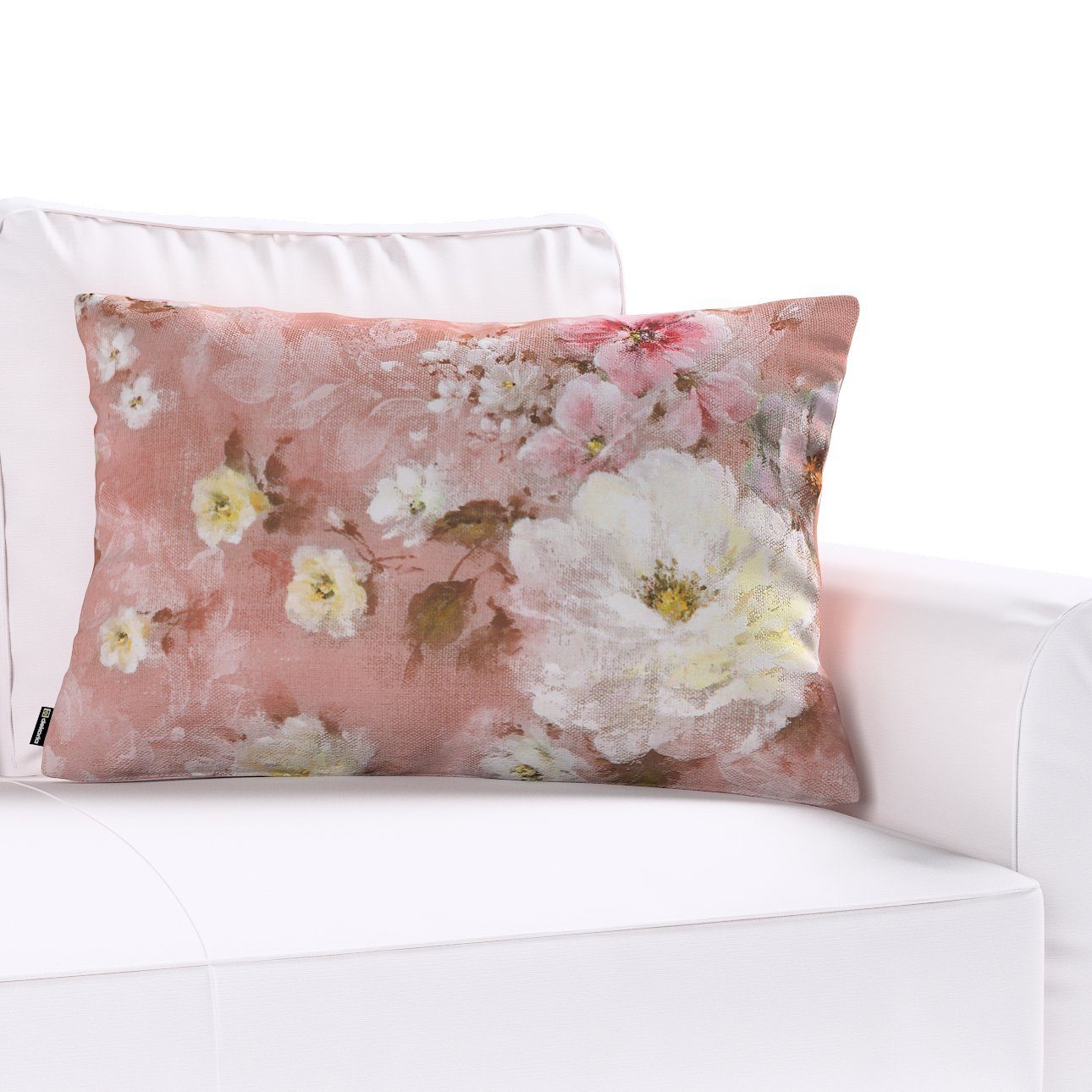 Flowers, rosa | Gemustert Blumenmotive, Dekoria rechteckig, Kissenbezüge Kinga