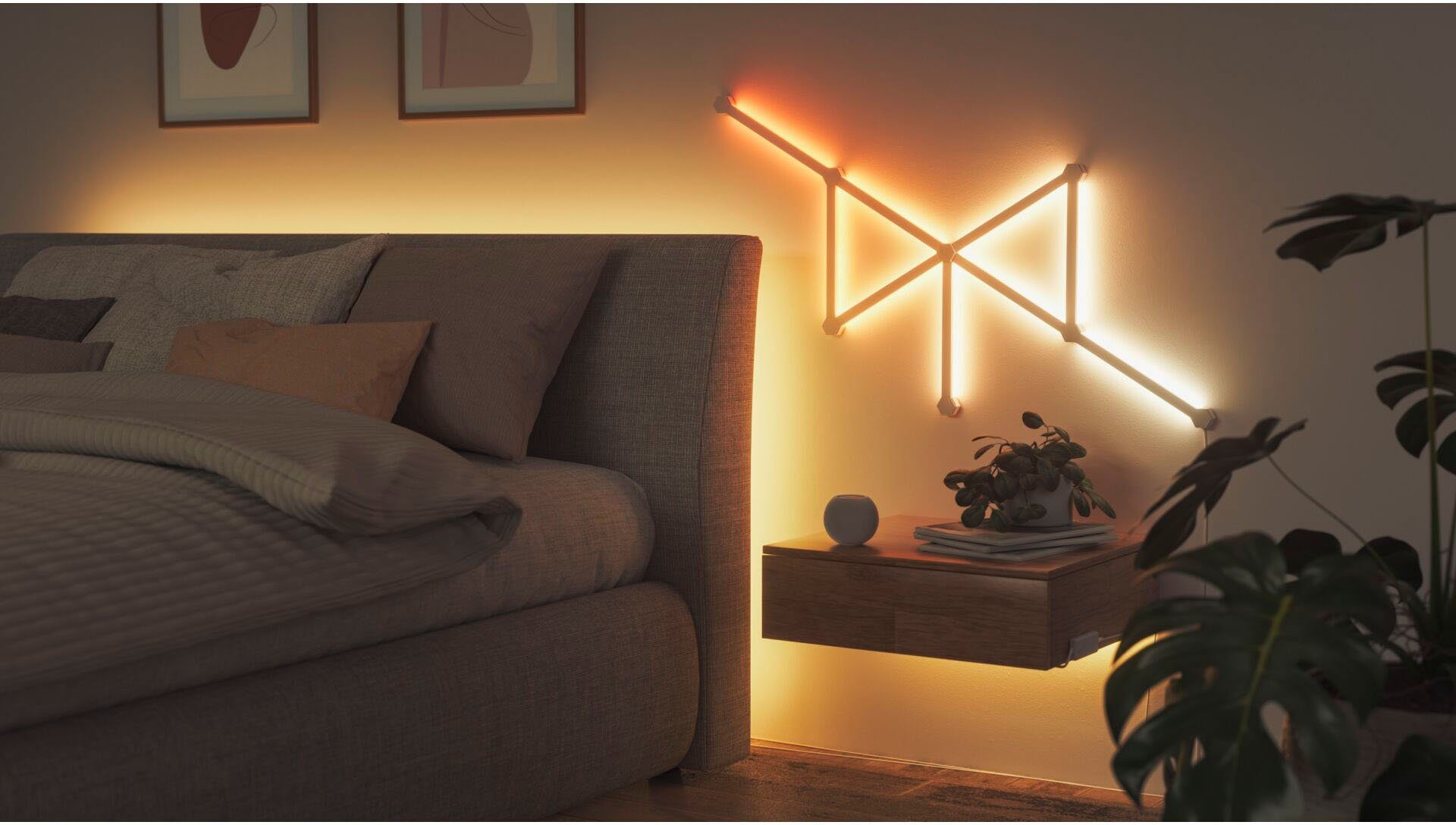 Farbwechsler LED nanoleaf fest LED Dimmfunktion, Lines, Lichtleiste integriert,