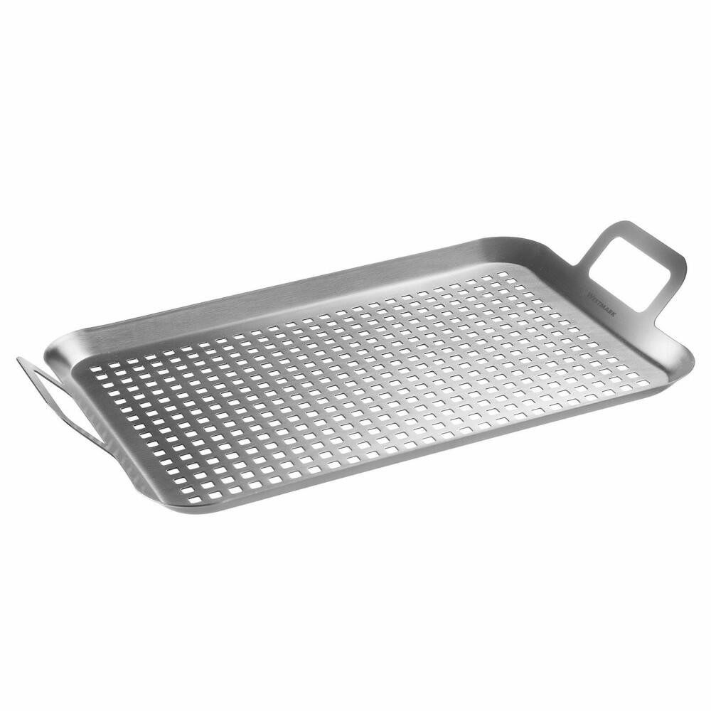 WESTMARK Grillpfanne flach & groß, langlebig, spülmaschinengeeigent – Rostfreier Edelstahl