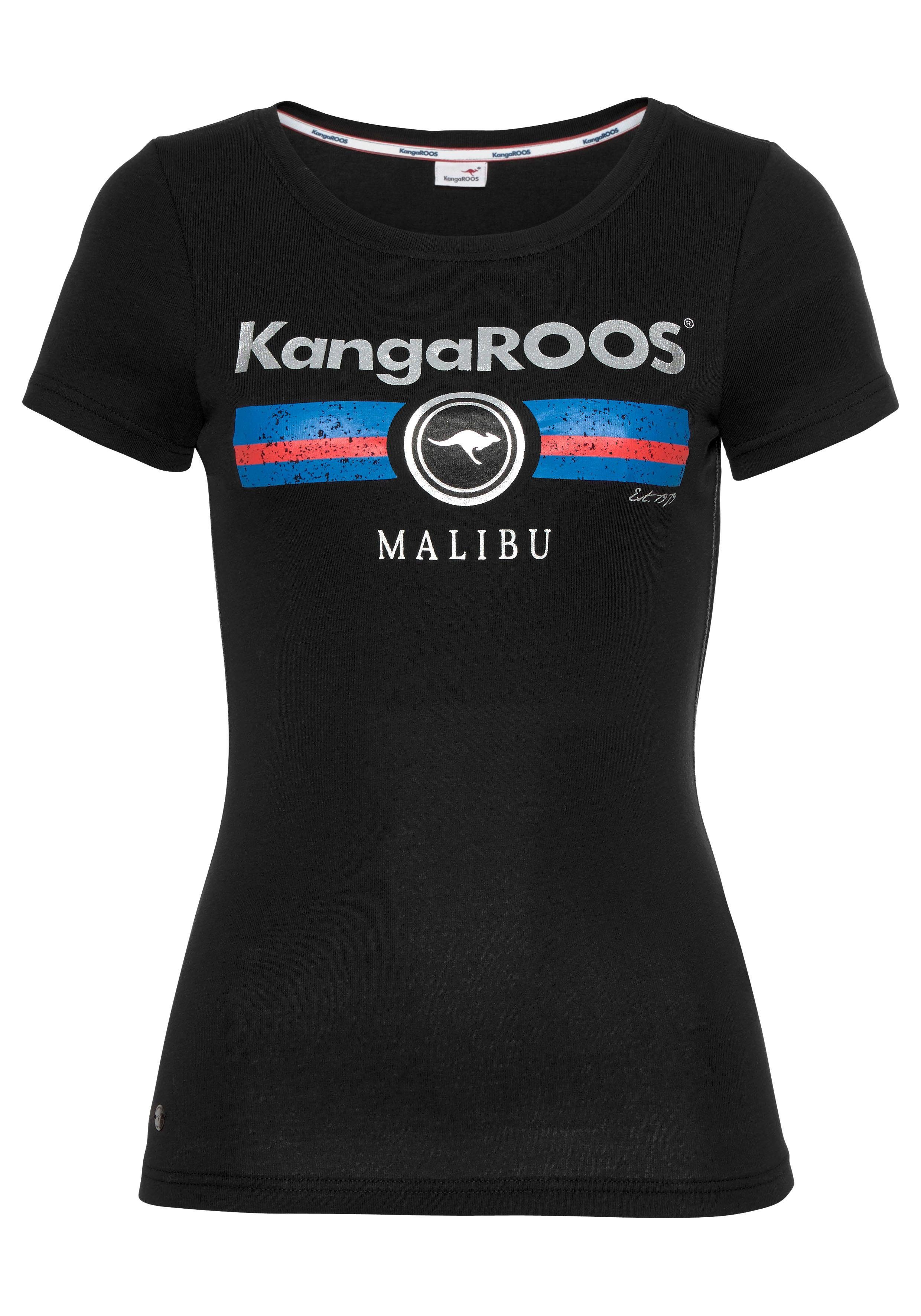 Damen Shirts KangaROOS T-Shirt mit Label Metallic Print