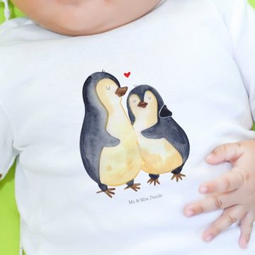 Mr. & Mrs. Panda Strampler Pinguin umarmend - Weiß - Geschenk, Jungen, Baby, Jahrestag, Paar, Um (1-tlg)
