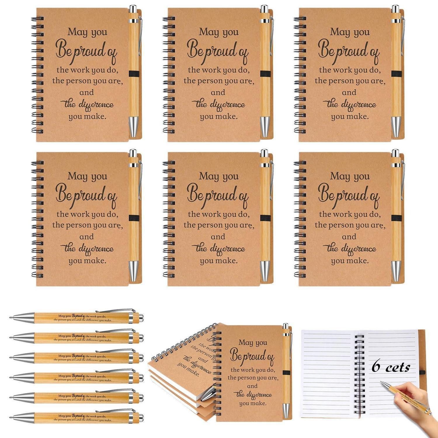 LuxusKollektion Notizblock Geschenkset Notizbuch & Kugelschreiber A6 6er-Pack