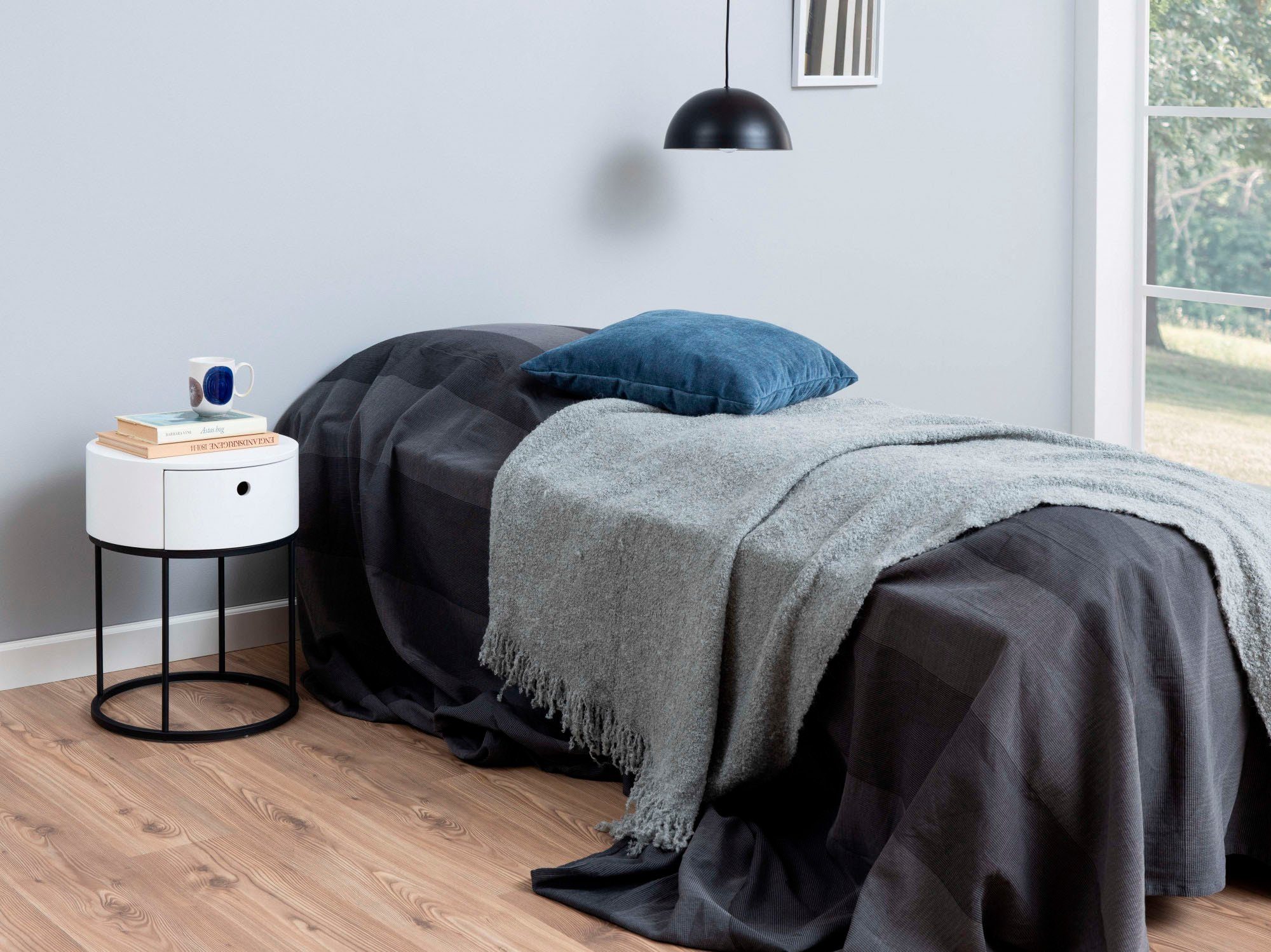 ACTONA GROUP Nachttisch Polo (1-St), Nachttisch in Weiss oder Schwarz, rund günstig online kaufen