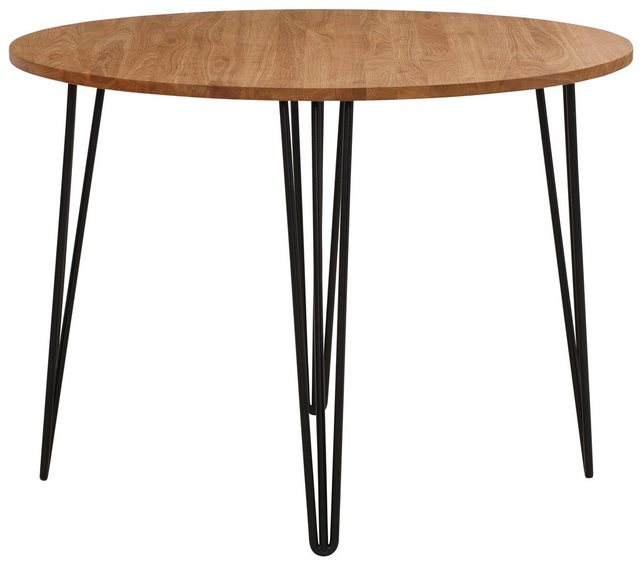 Esstisch »Hairpin«, aus massiver Eiche, mit Metallbeinen, Breite 100 cm Esstisch »Hairpin«, aus massiver Eiche, mit Metallbeinen, Breite 100 cm