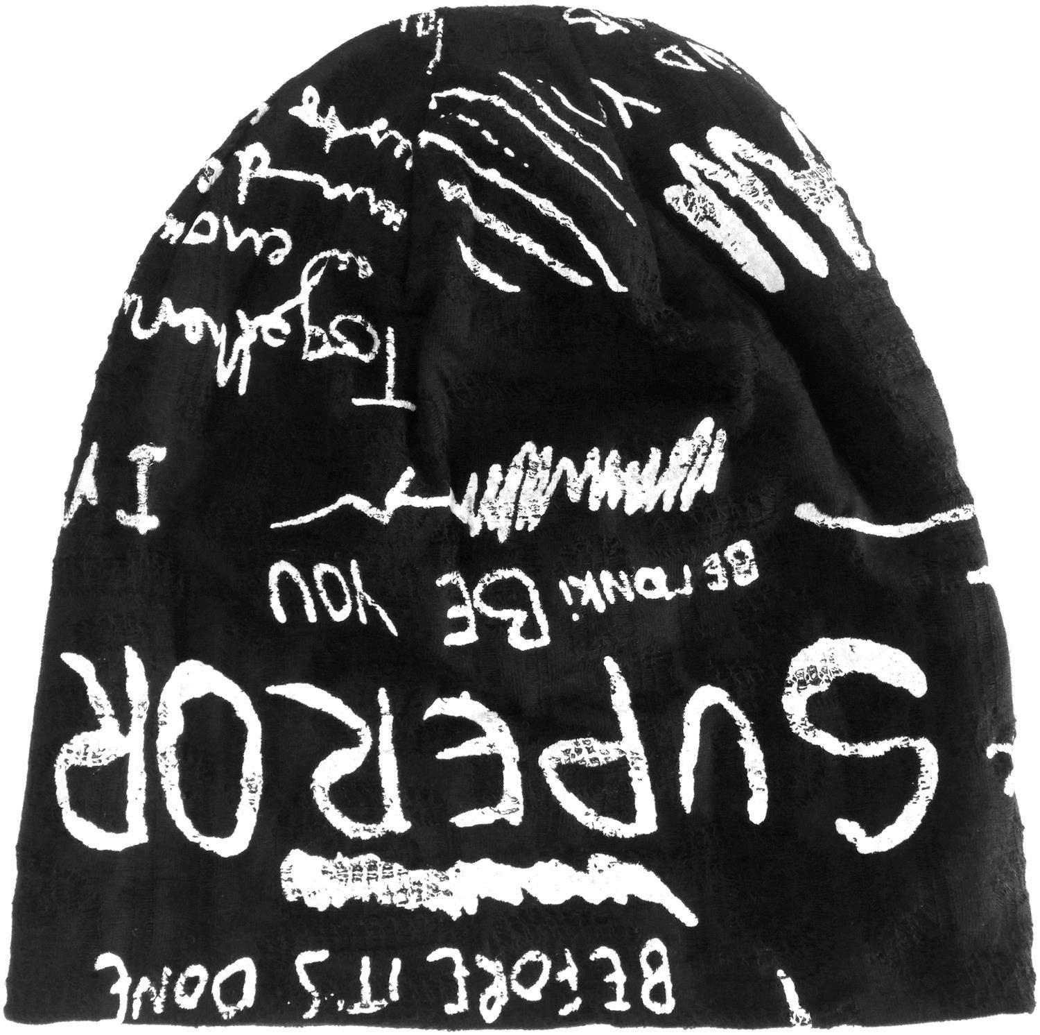 styleBREAKER Beanie Beanie mit Schrift im Destroyed Vintage Design (1-St) günstig online kaufen