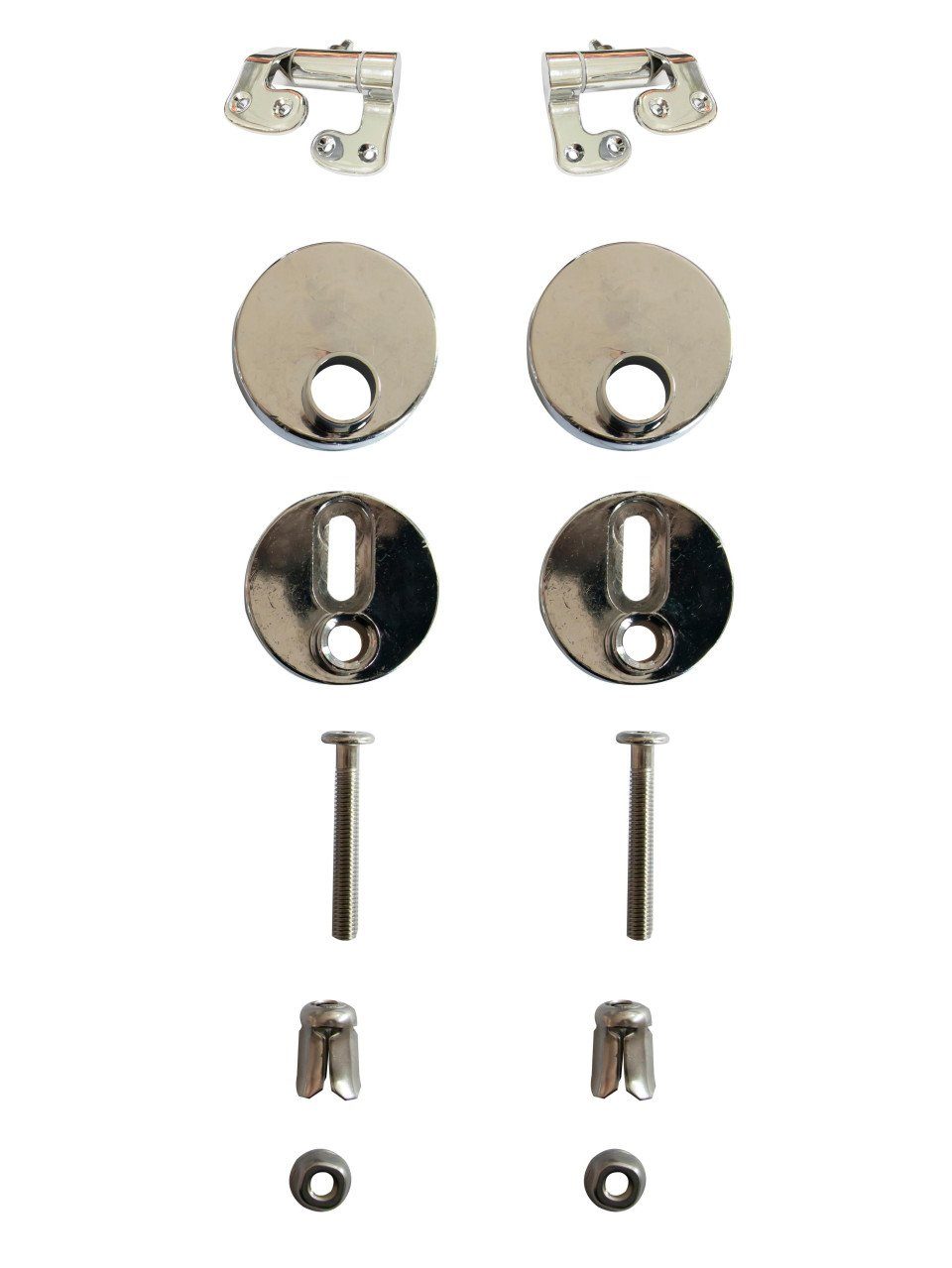 WC-Sitz Primaster Metallscharnier-Set für WC-Sitze silber