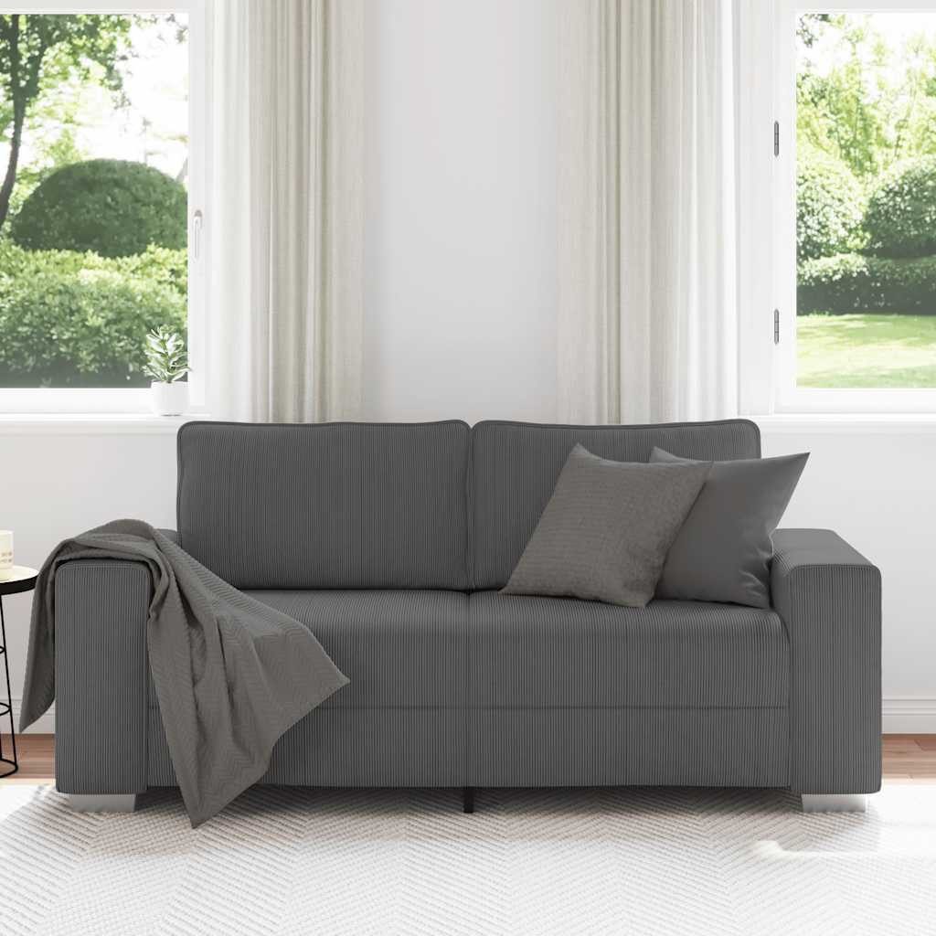 vidaXL Sofa Zweisitzer-Sofa Dunkelgrau 140 cm günstig online kaufen