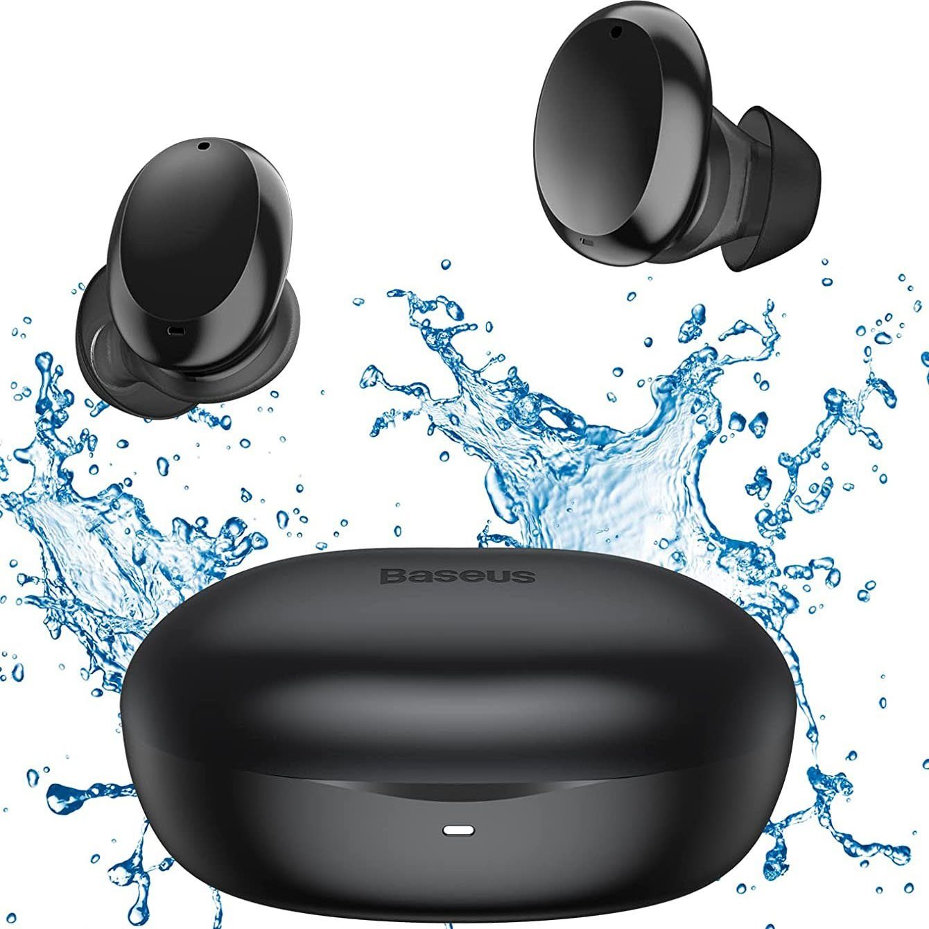 Baseus Encok W11 TWS Wasserdicht IPX8 Schwarz Bluetooth-Kopfhörer (Bluetooth, touch control, Bluetooth 5.0, Wasserfestigkeit IPX4 Klasse)