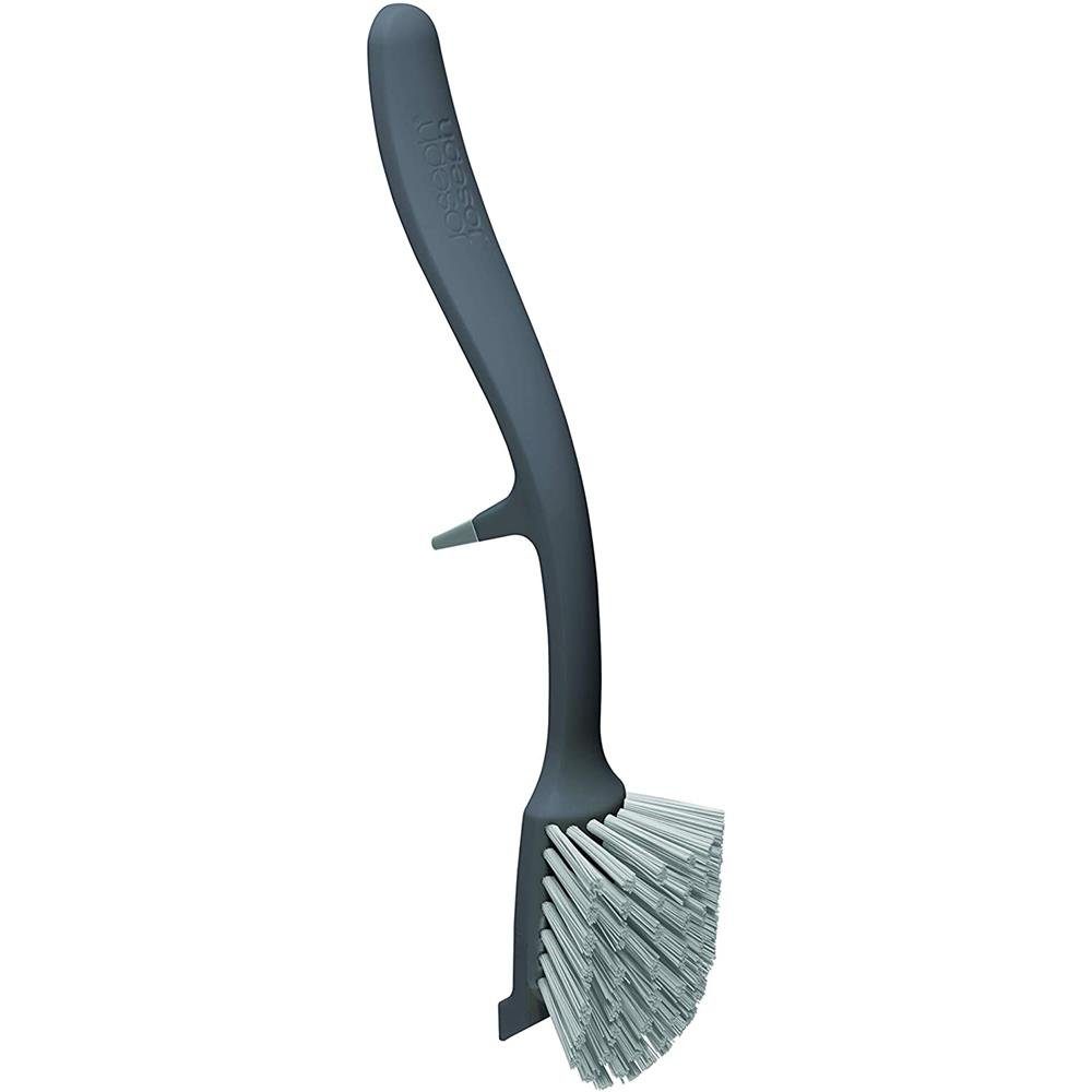 Joseph Joseph Reinigungsbürste Edge Dish -Geschirrbürste, Spülbürste Geschirrbürste mit integrierter Spülbeckenauflage Grau