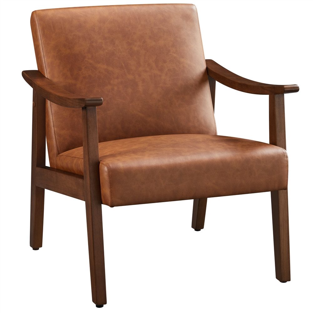 Yaheetech Relaxsessel Retro Loungesessel Einzelsofa, Loungesessel Lesesessel Kunstleder Belastbar bis 136 kg