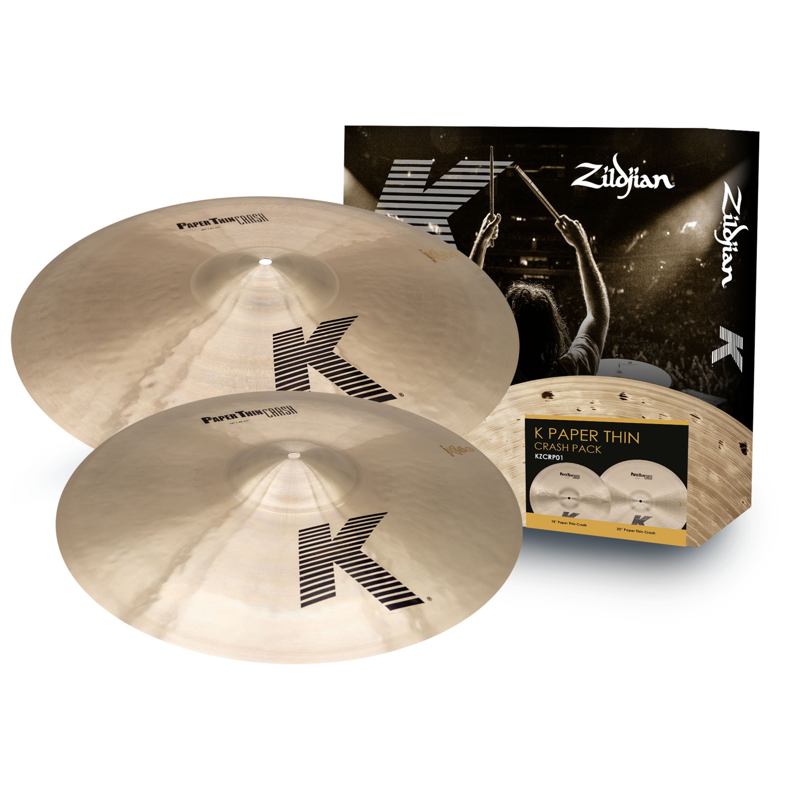 Zildjian Becken, Cymbals, Cymbal Sets, K Paper Thin Crash Pack Set - Becken Set